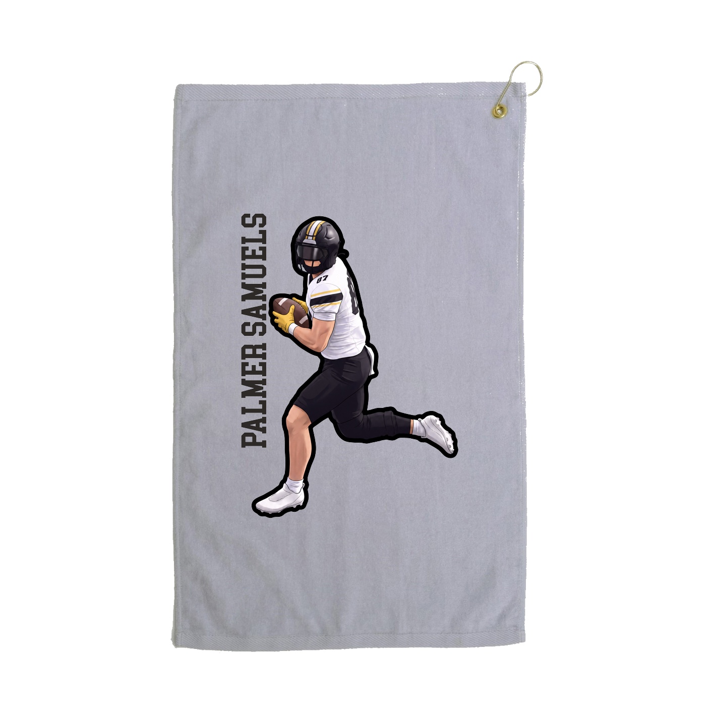 Golf Towel — Name Vertical in Grey