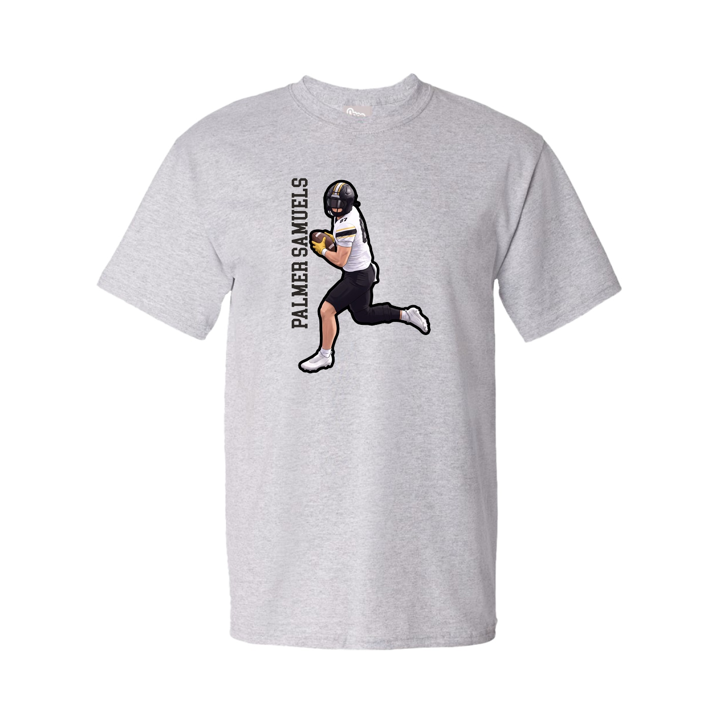 Tee — Name Vertical in Grey
