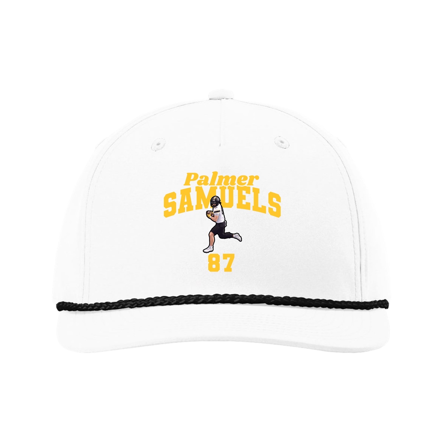 Five-Panel Classic Rope Cap — Signature Arch in White