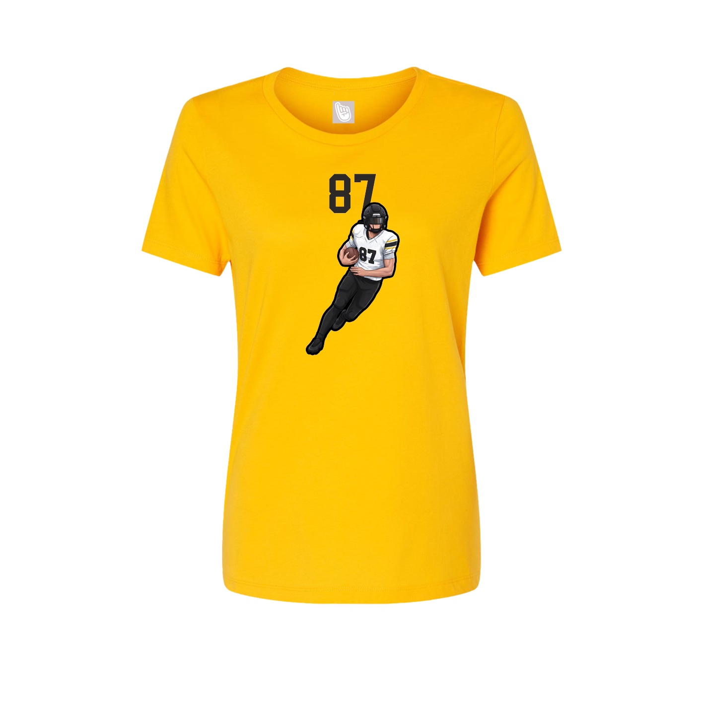 Fitted Women's Tee — Number Top in Gold
