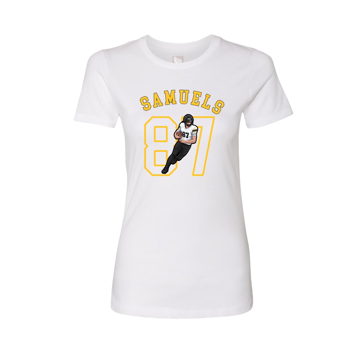 Fitted Women's Tee — Shirsey Arch in White