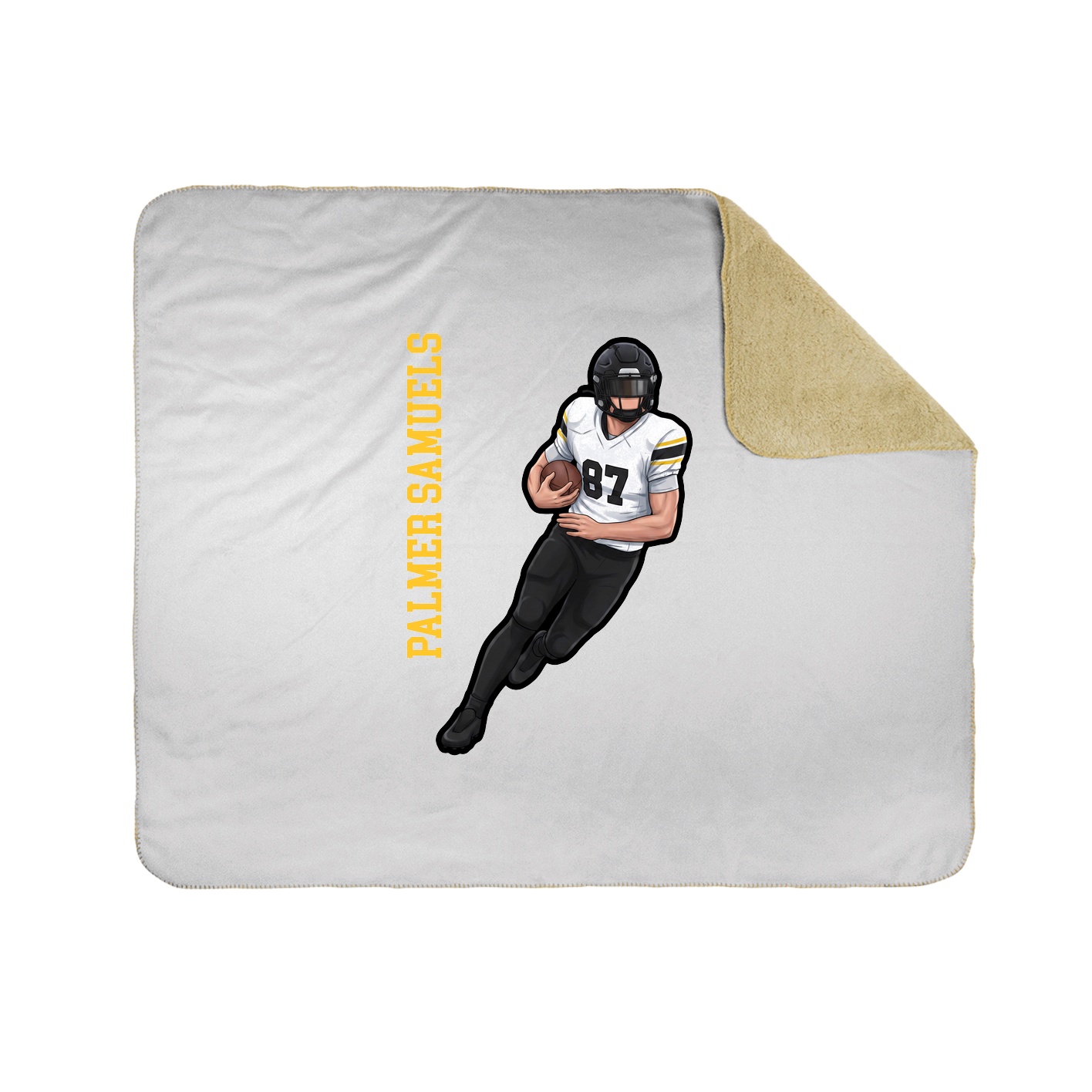 Throw Blanket — Name Vertical in White