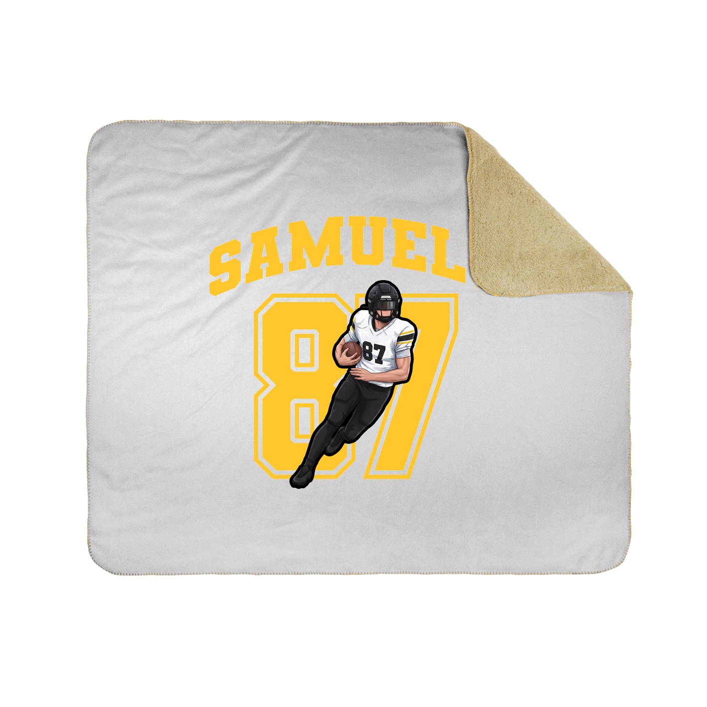 Throw Blanket — Number in White