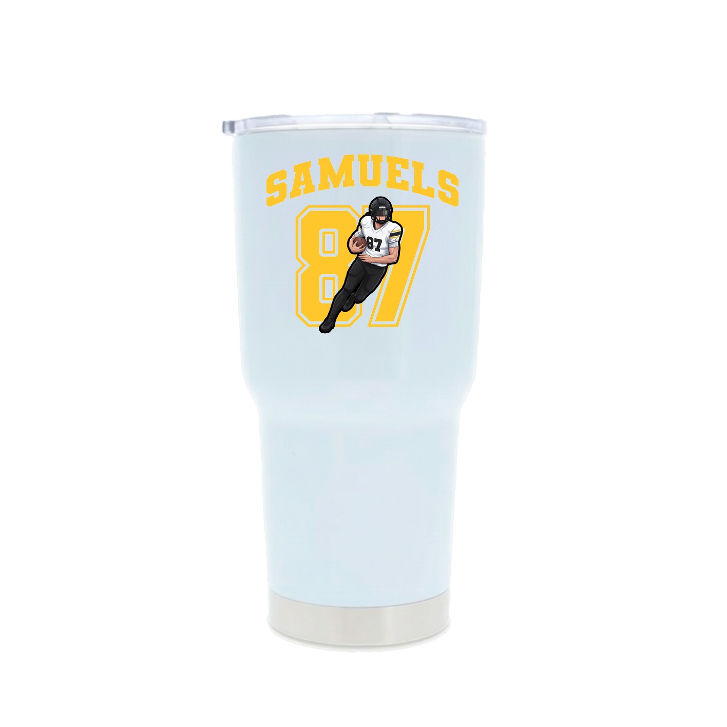 30oz Stainless Steel Tumbler — Number in White