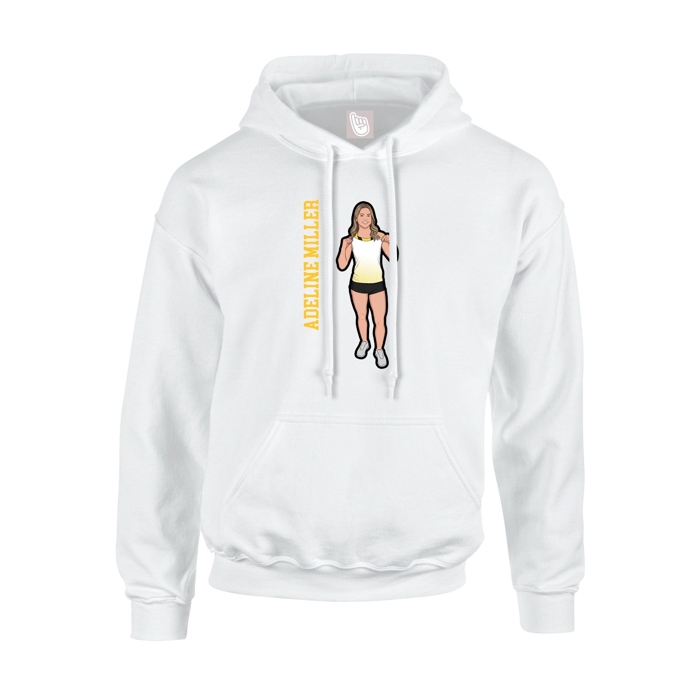 Youth Hoodie — Name Vertical in White