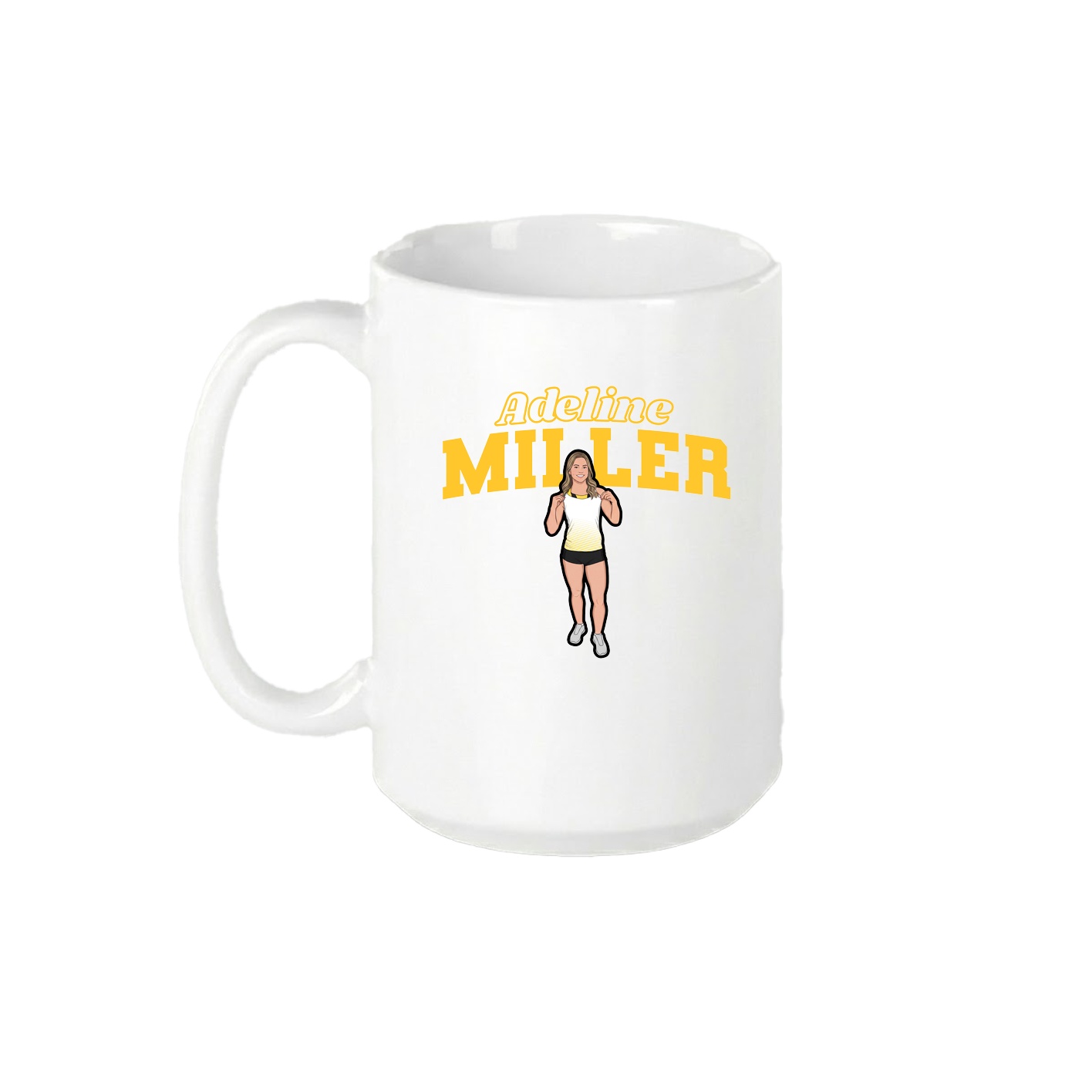 15oz Coffee Mug — Name Arch in White
