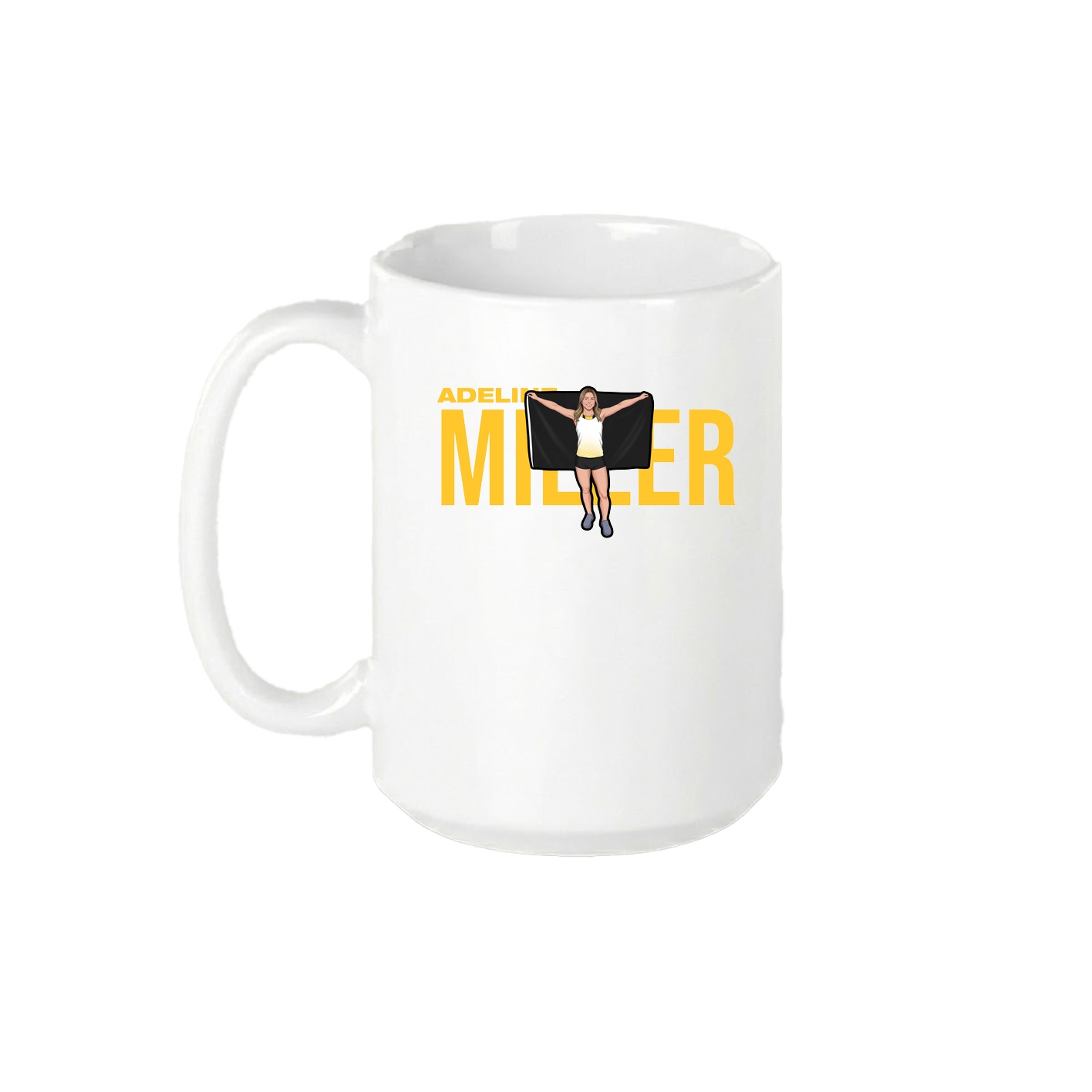 15oz Coffee Mug — Player Name in White