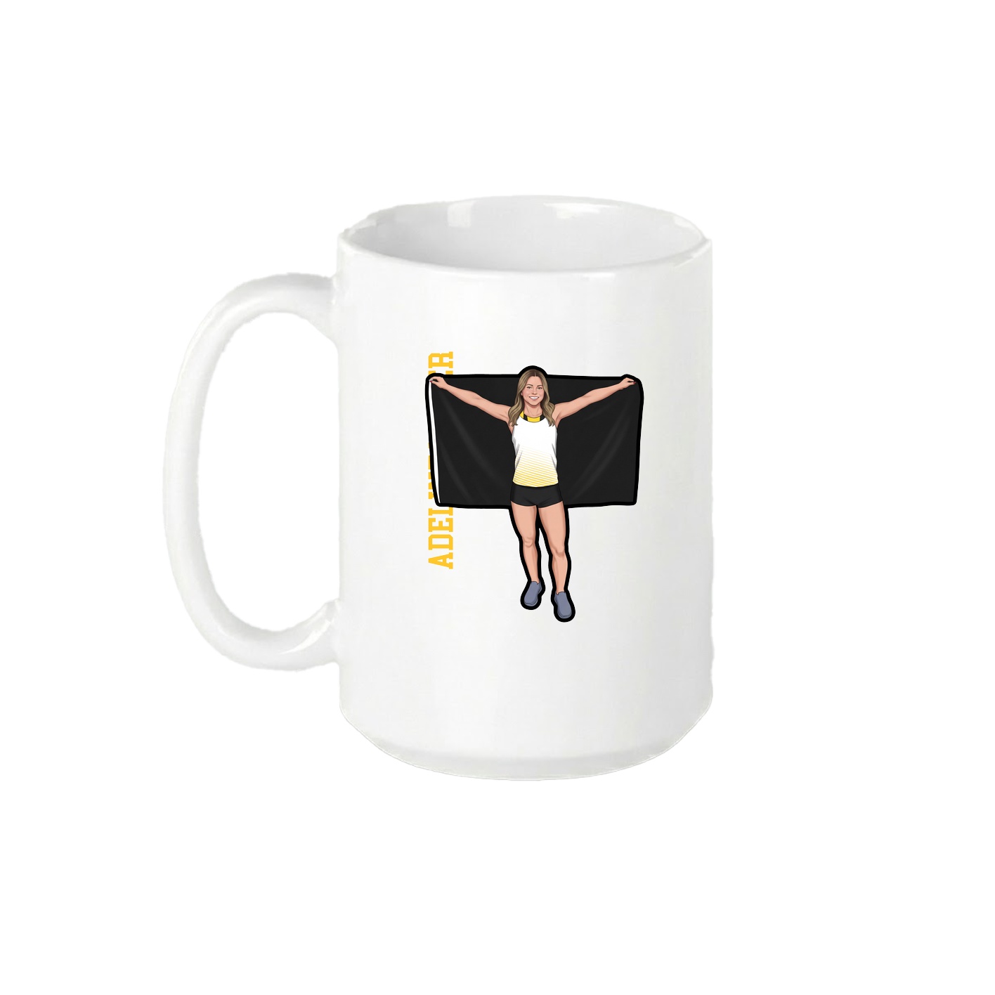 15oz Coffee Mug — Name Vertical in White