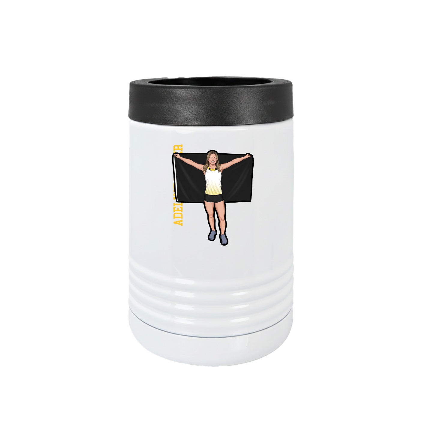 Beverage Holder — Name Vertical in White