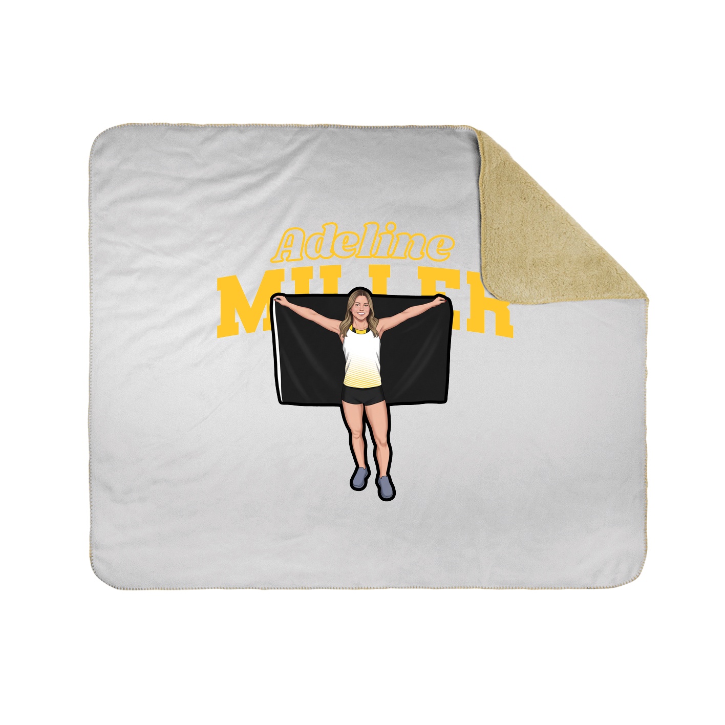 Throw Blanket — Name Arch in White
