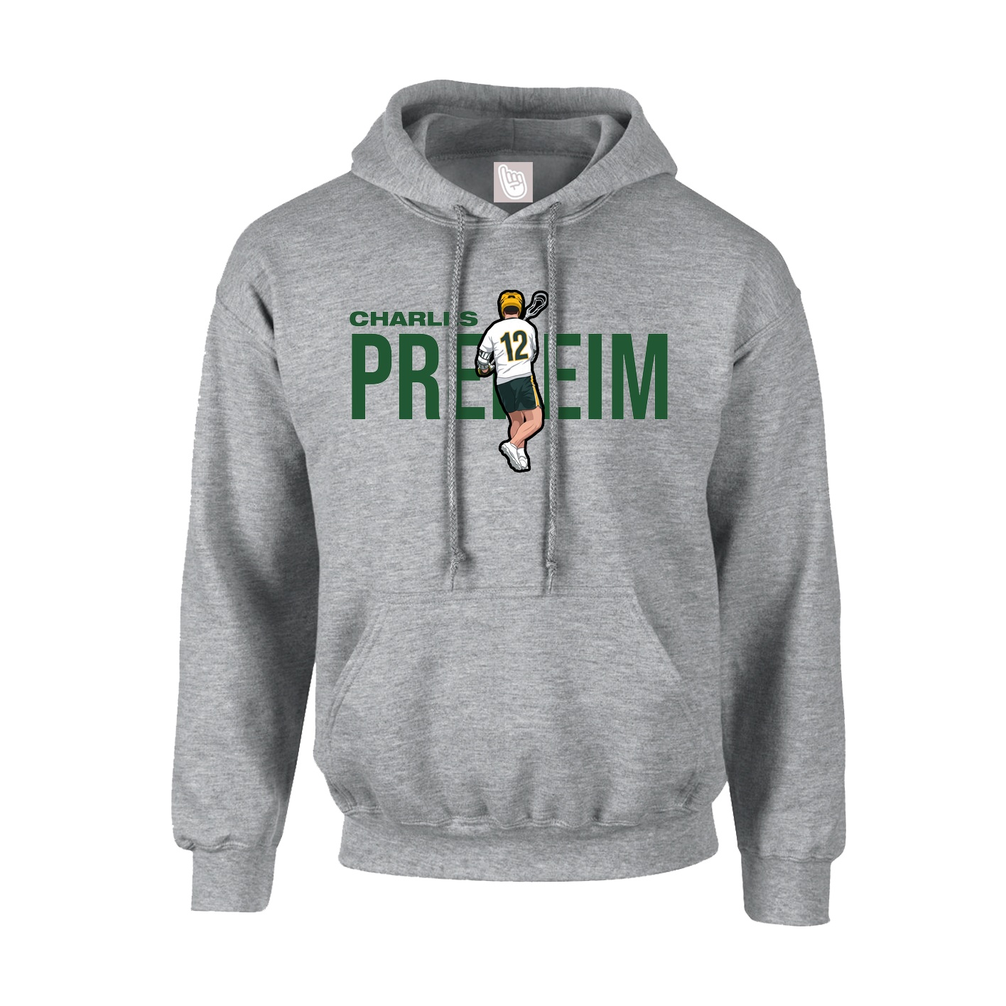 Hoodie — Player Name in Grey