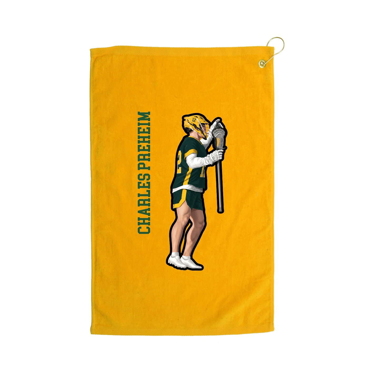 Golf Towel — Name Vertical in Gold