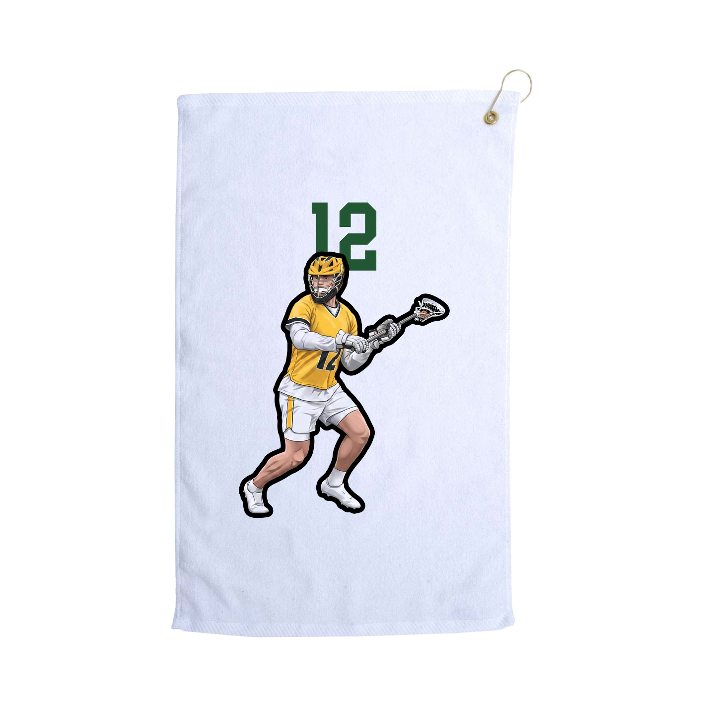 Golf Towel — Number Top in White