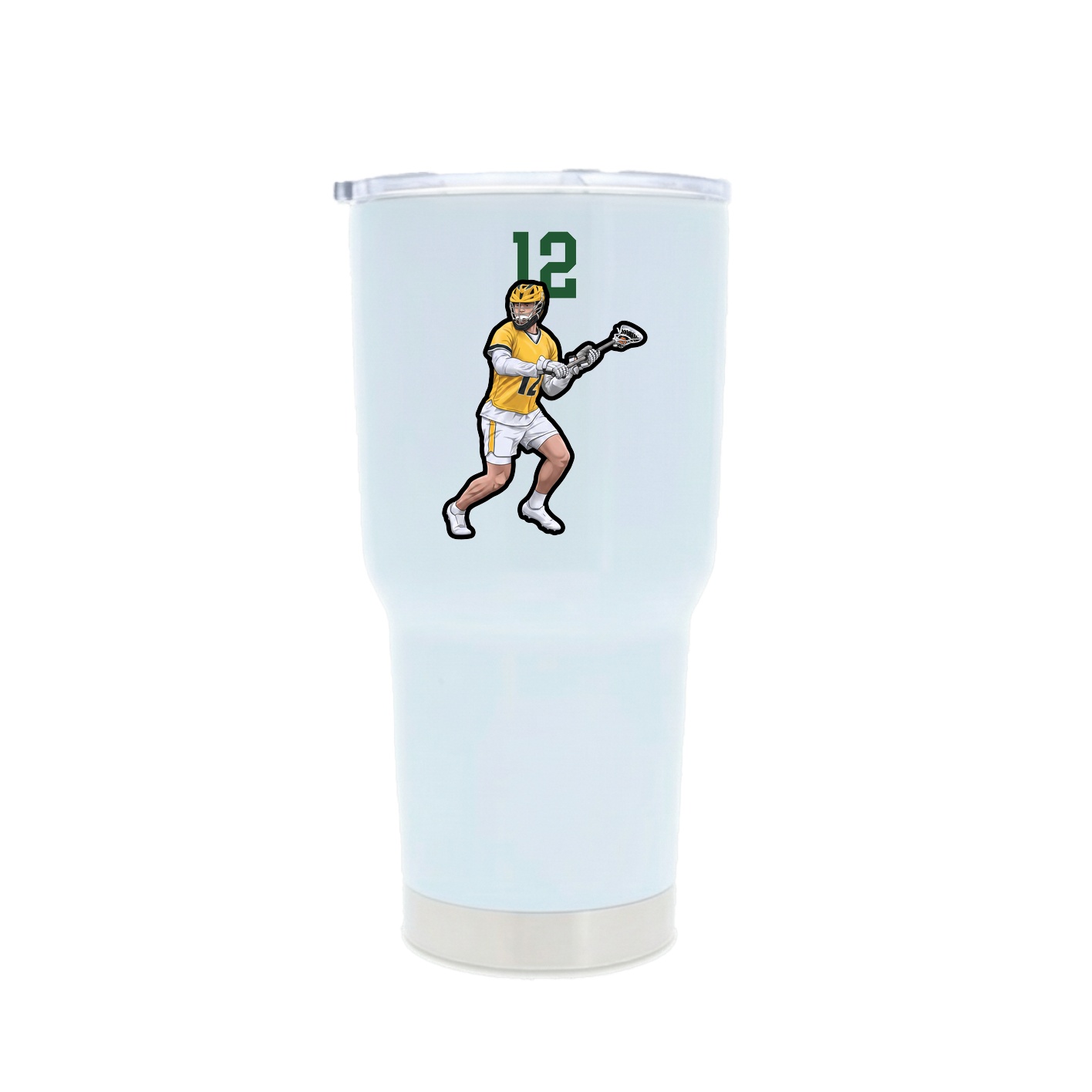 30oz Stainless Steel Tumbler — Number Top in White