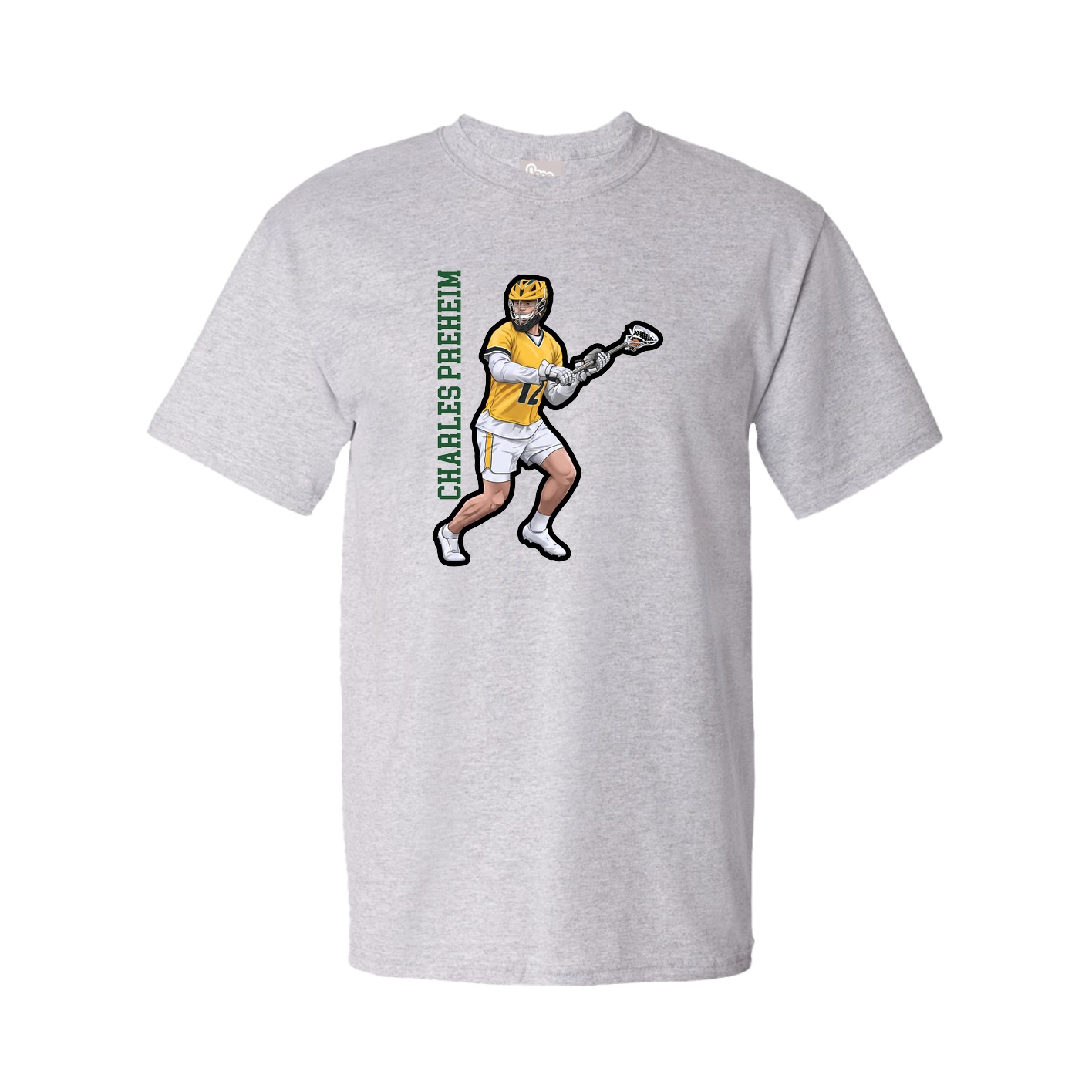 Youth Tee — Name Vertical in Grey