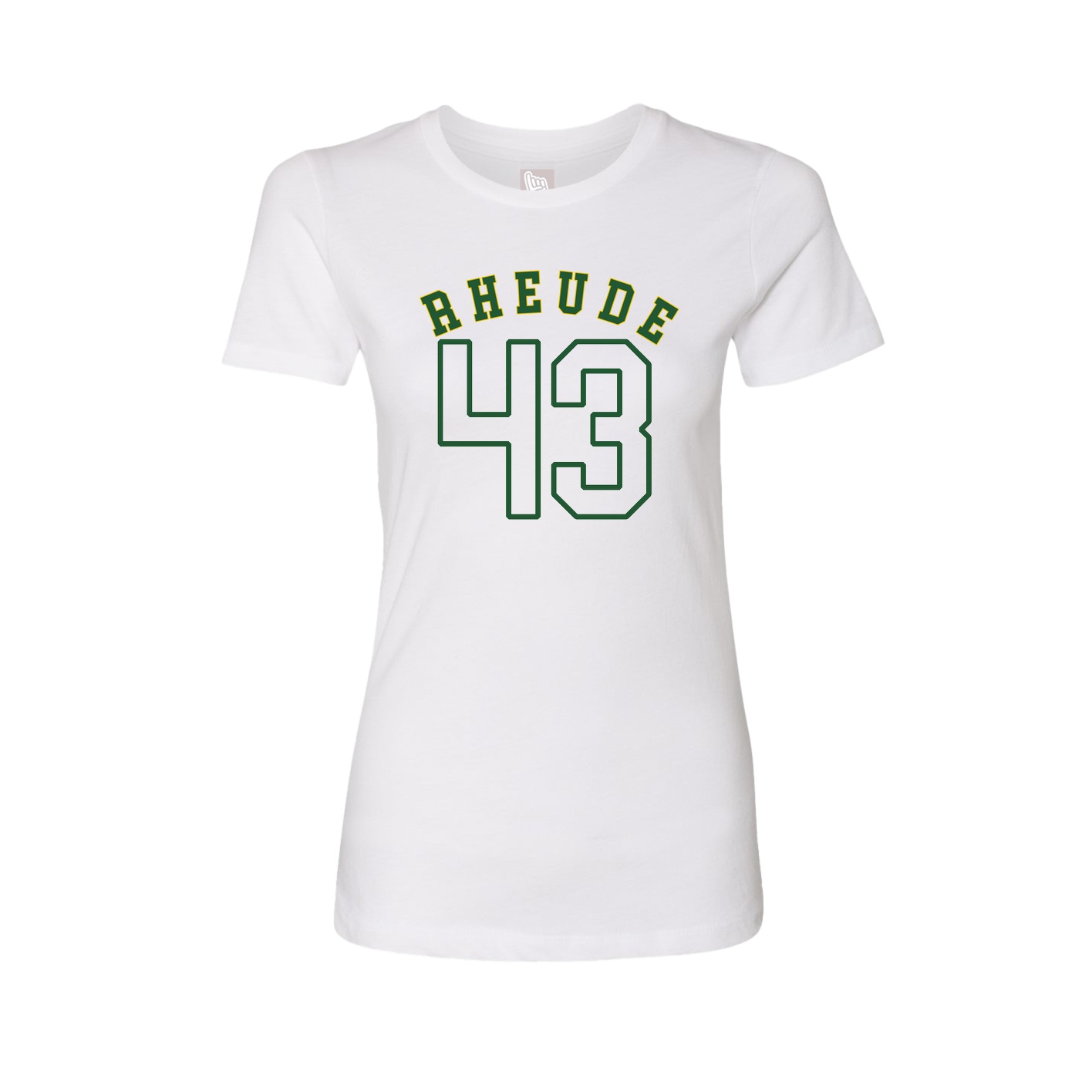 Fitted Women's Tee — Shirsey Arch in White