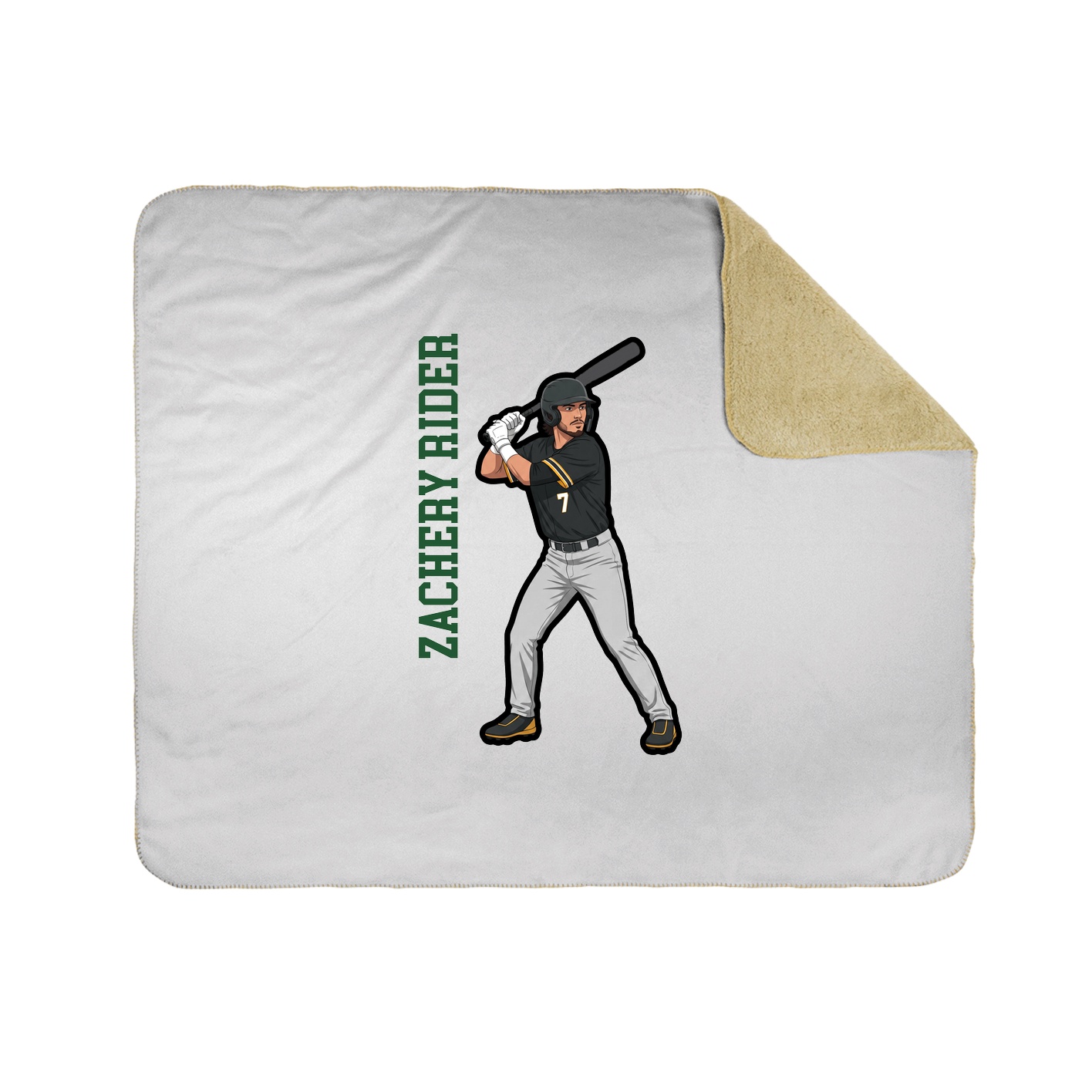 Throw Blanket — Name Vertical in White