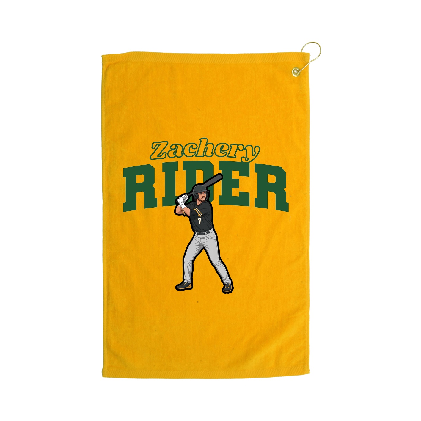 Golf Towel — Name Arch in Gold