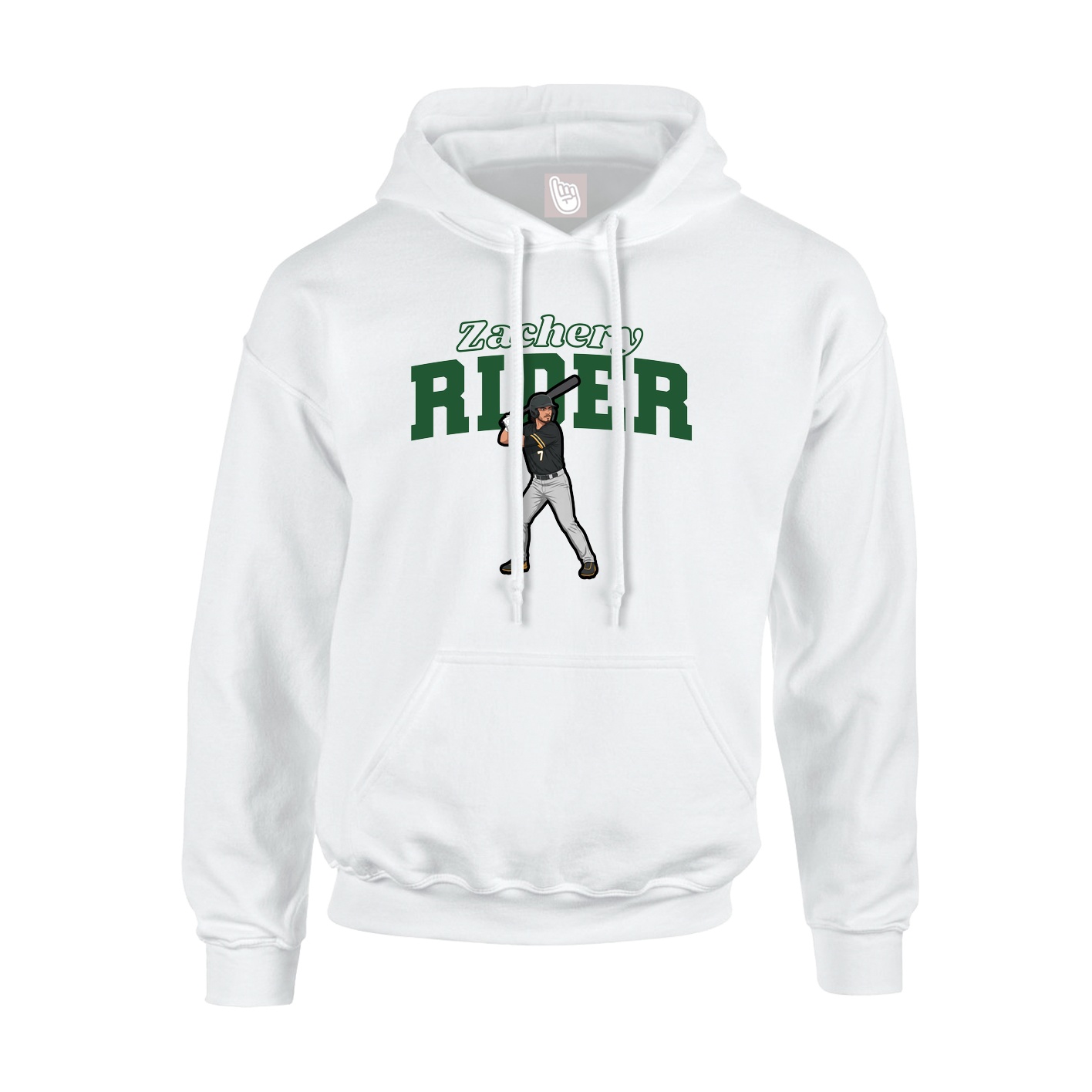 Hoodie — Name Arch in White