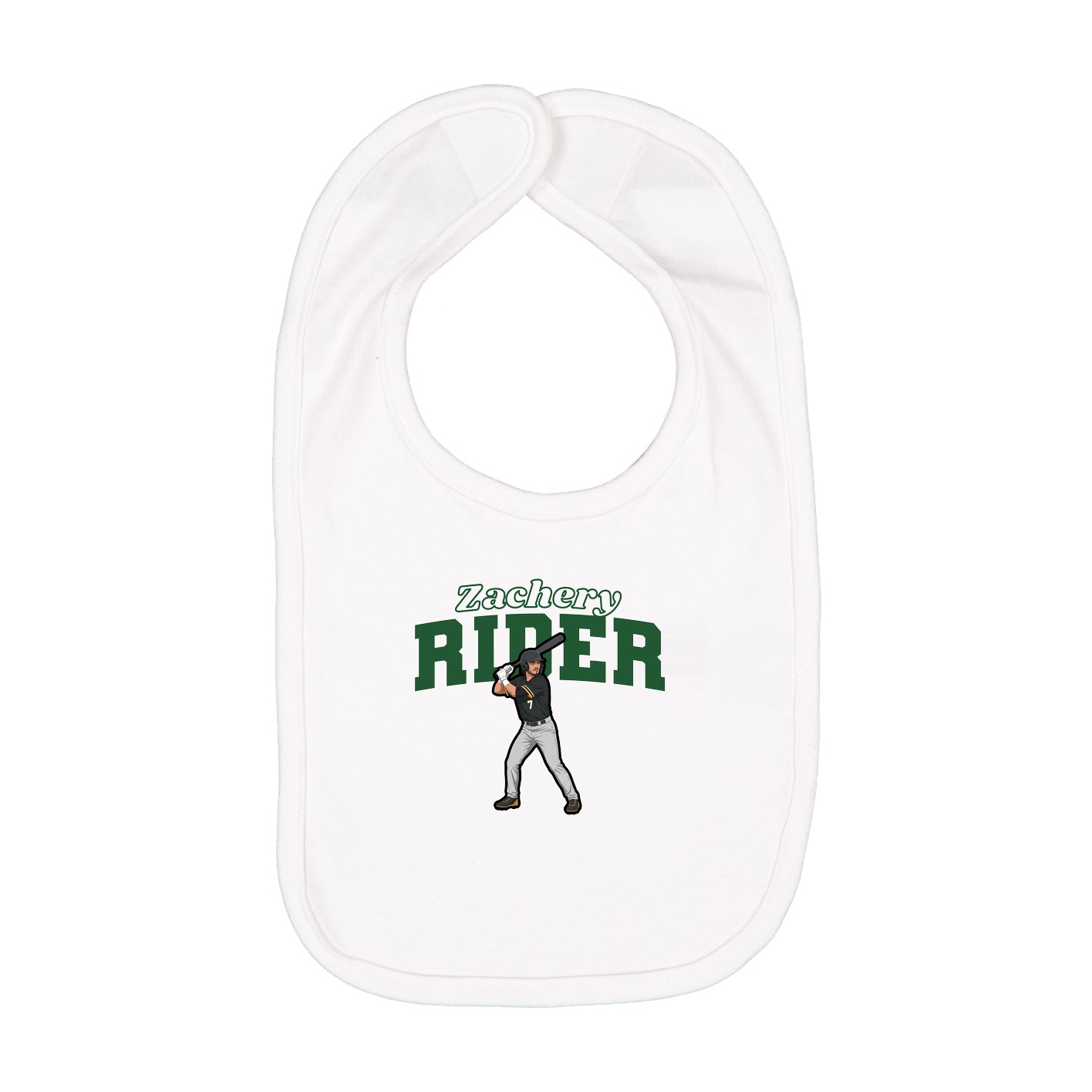 Infant Bib — Name Arch in White