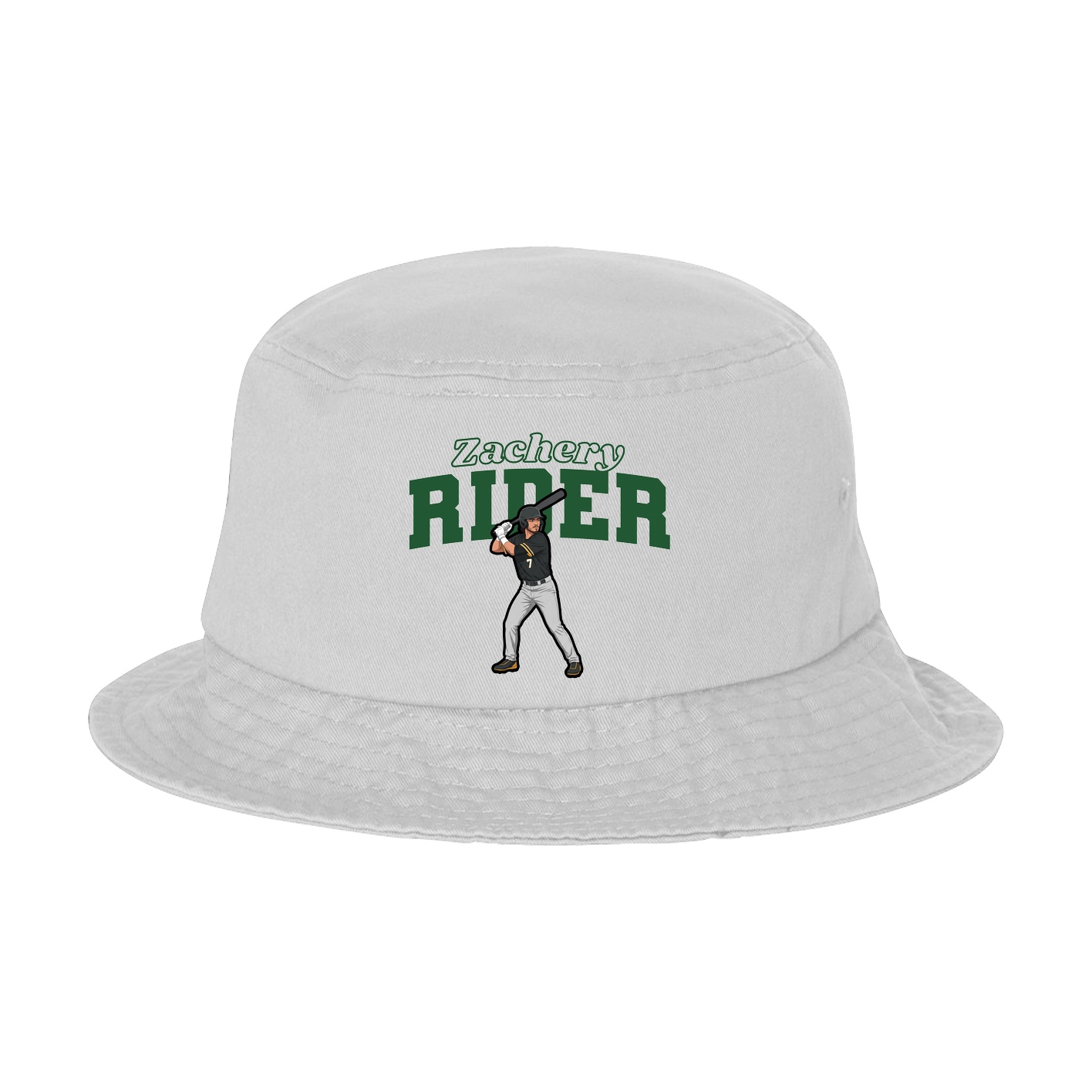 Bucket Cap — Name Arch in White