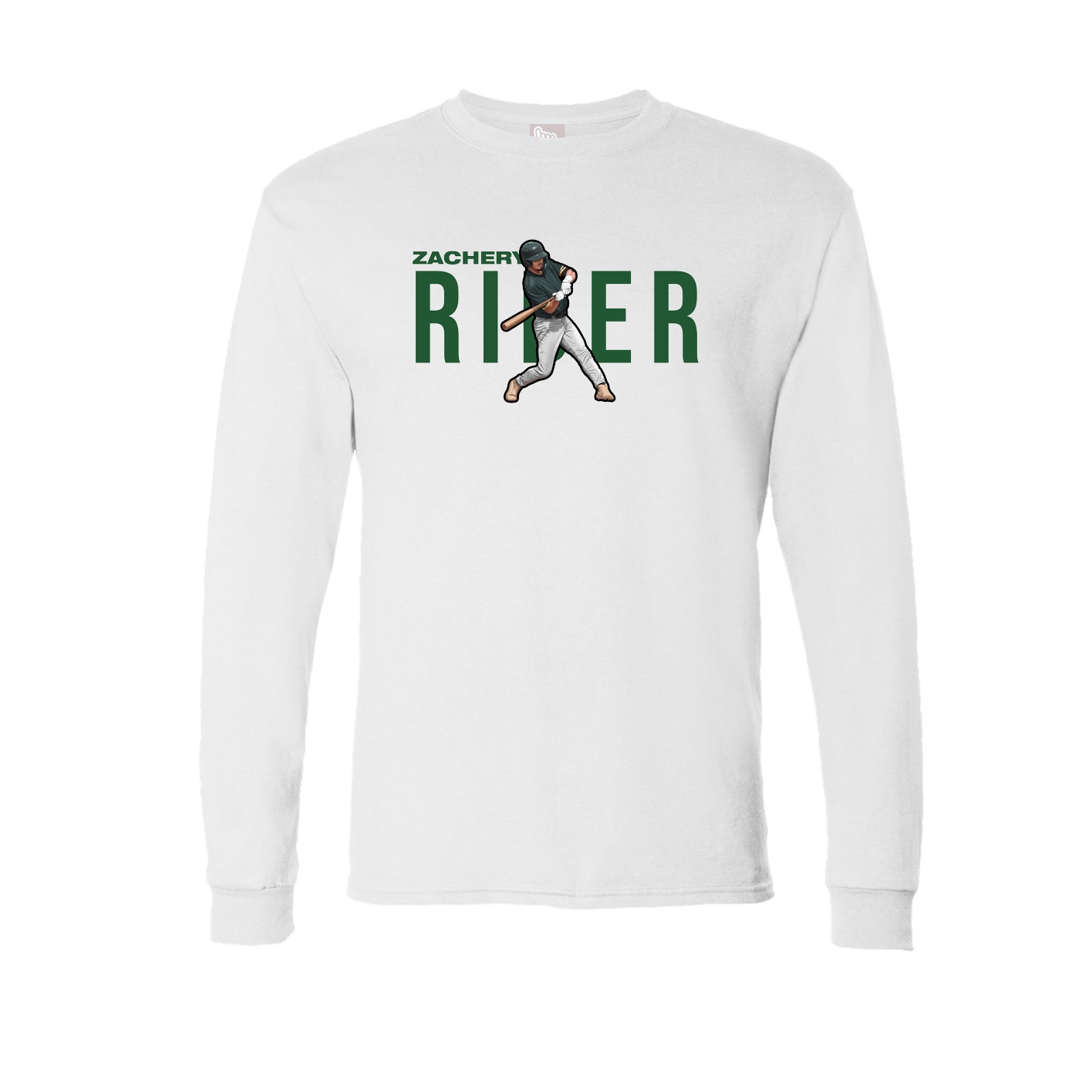 Long Sleeve Tee — Player Name in White