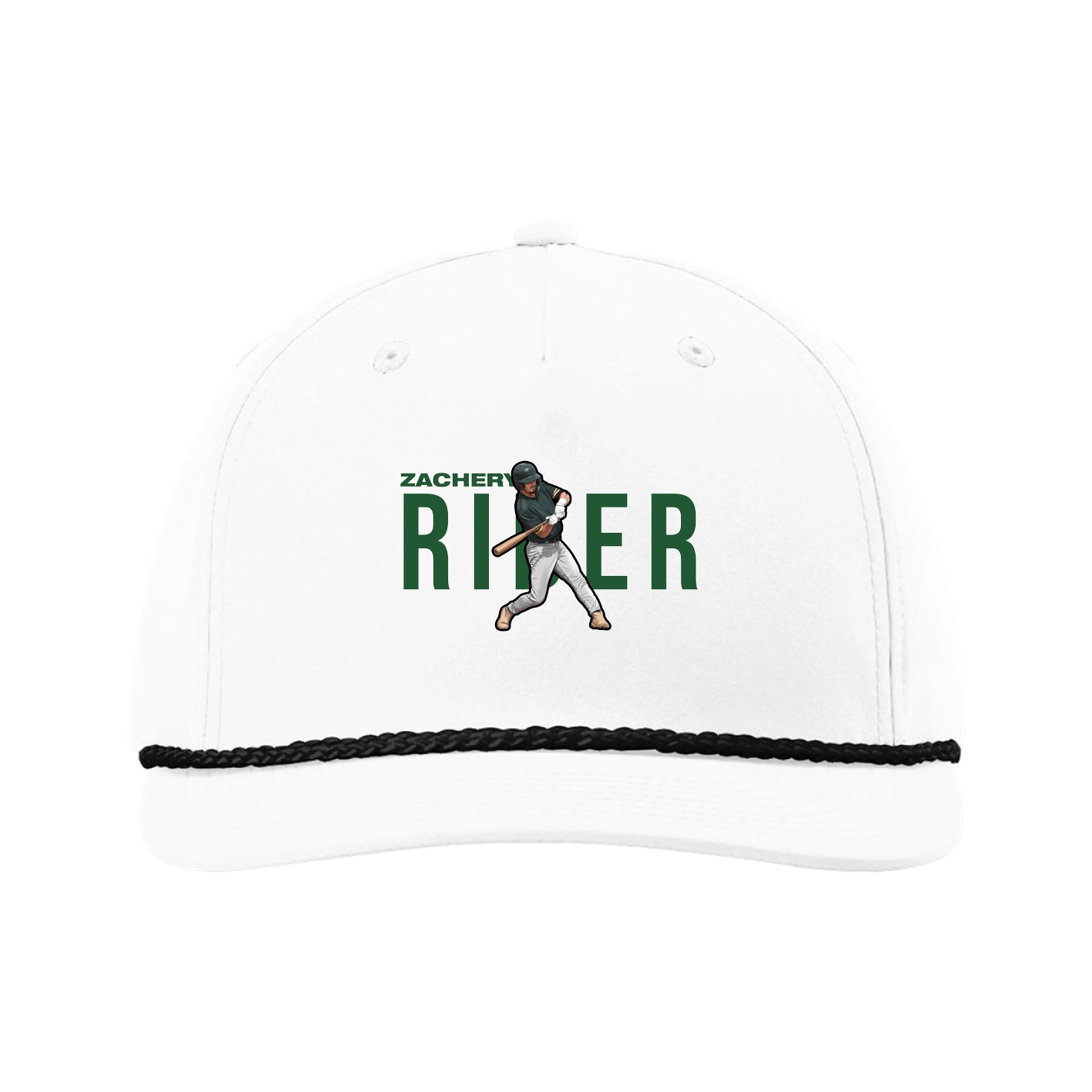 Five-Panel Classic Rope Cap — Player Name in White