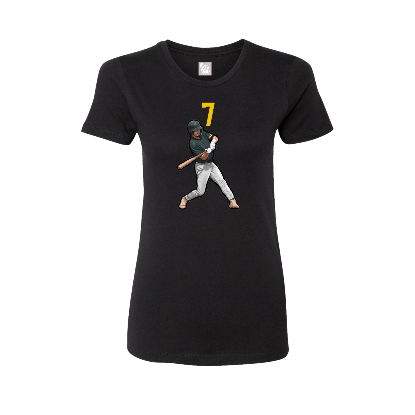 Fitted Women's Tee — Number Top in Black
