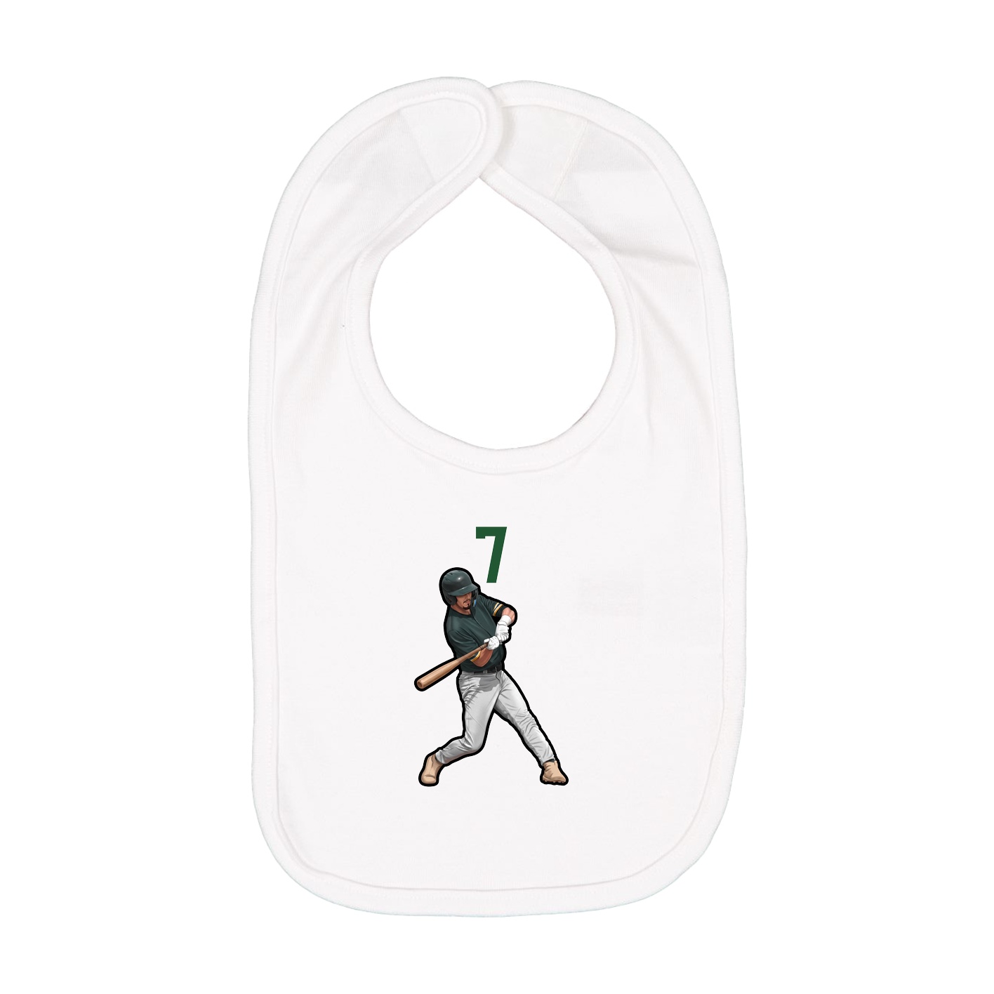 Infant Bib — Number Top in White