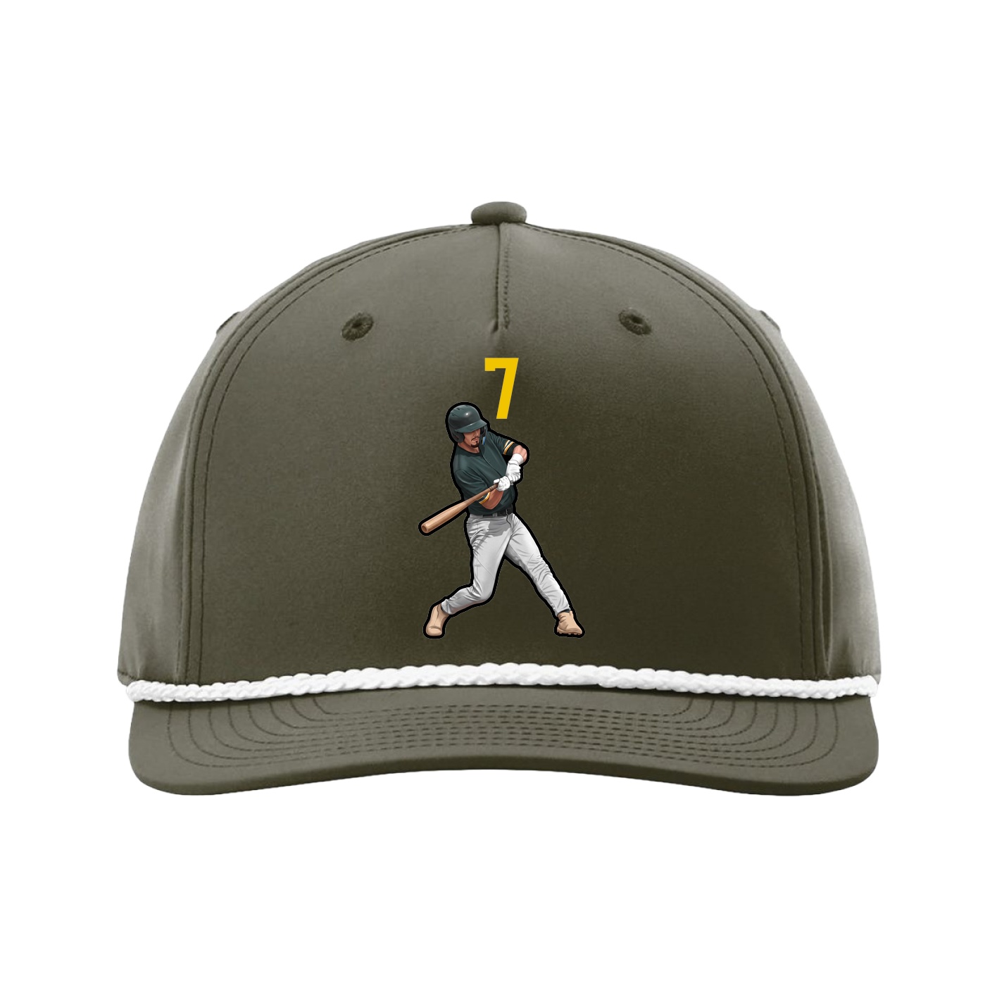 Five-Panel Classic Rope Cap — Number Top in Green