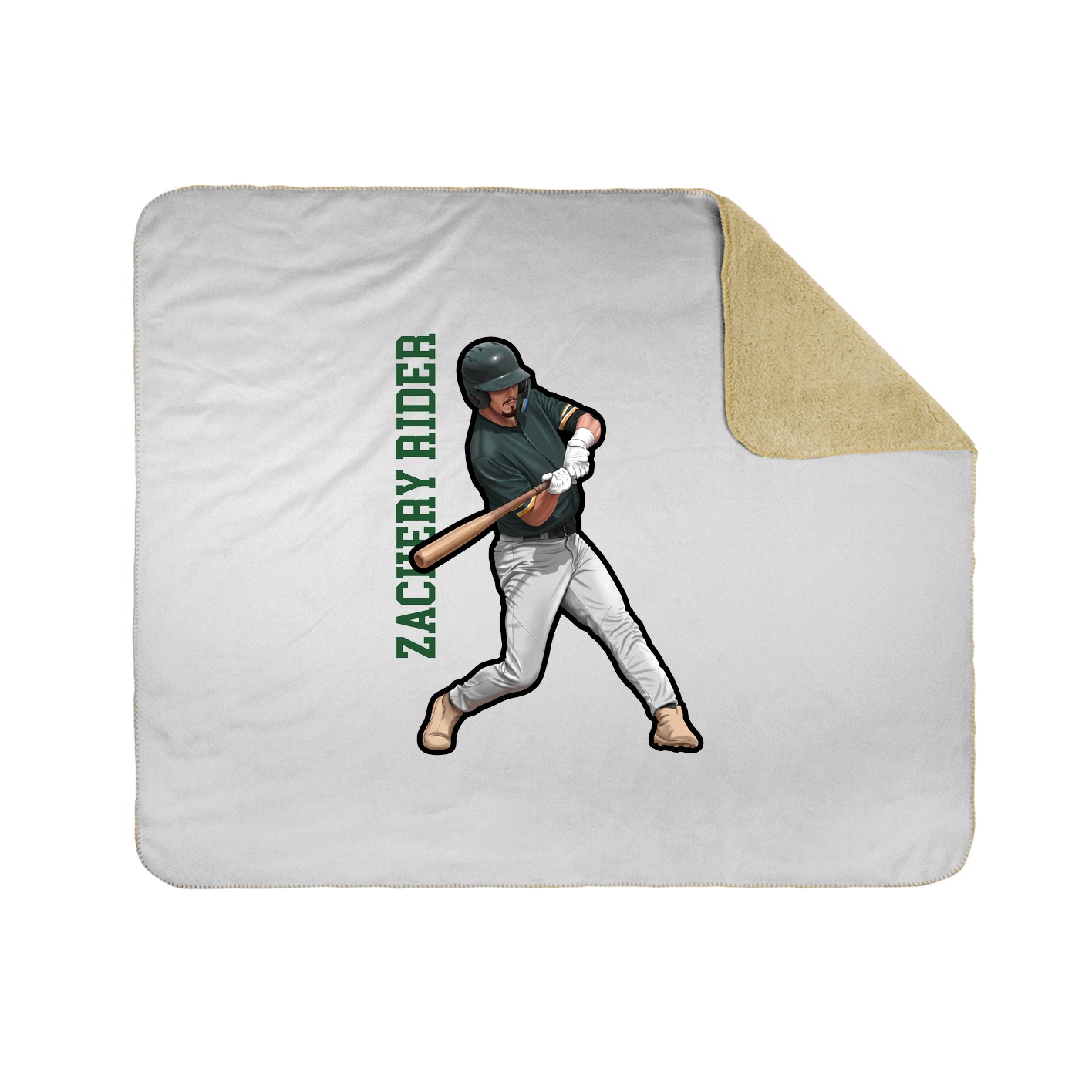 Throw Blanket — Name Vertical in White