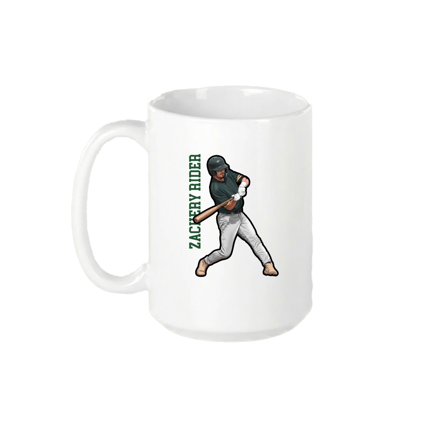 15oz Coffee Mug — Name Vertical in White