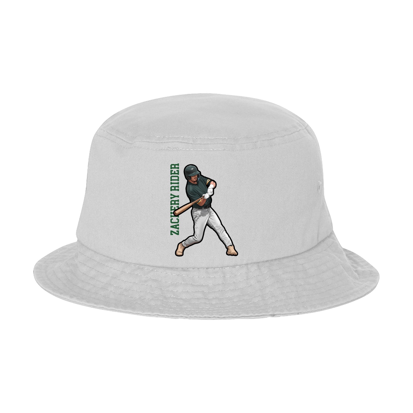 Bucket Cap — Name Vertical in White