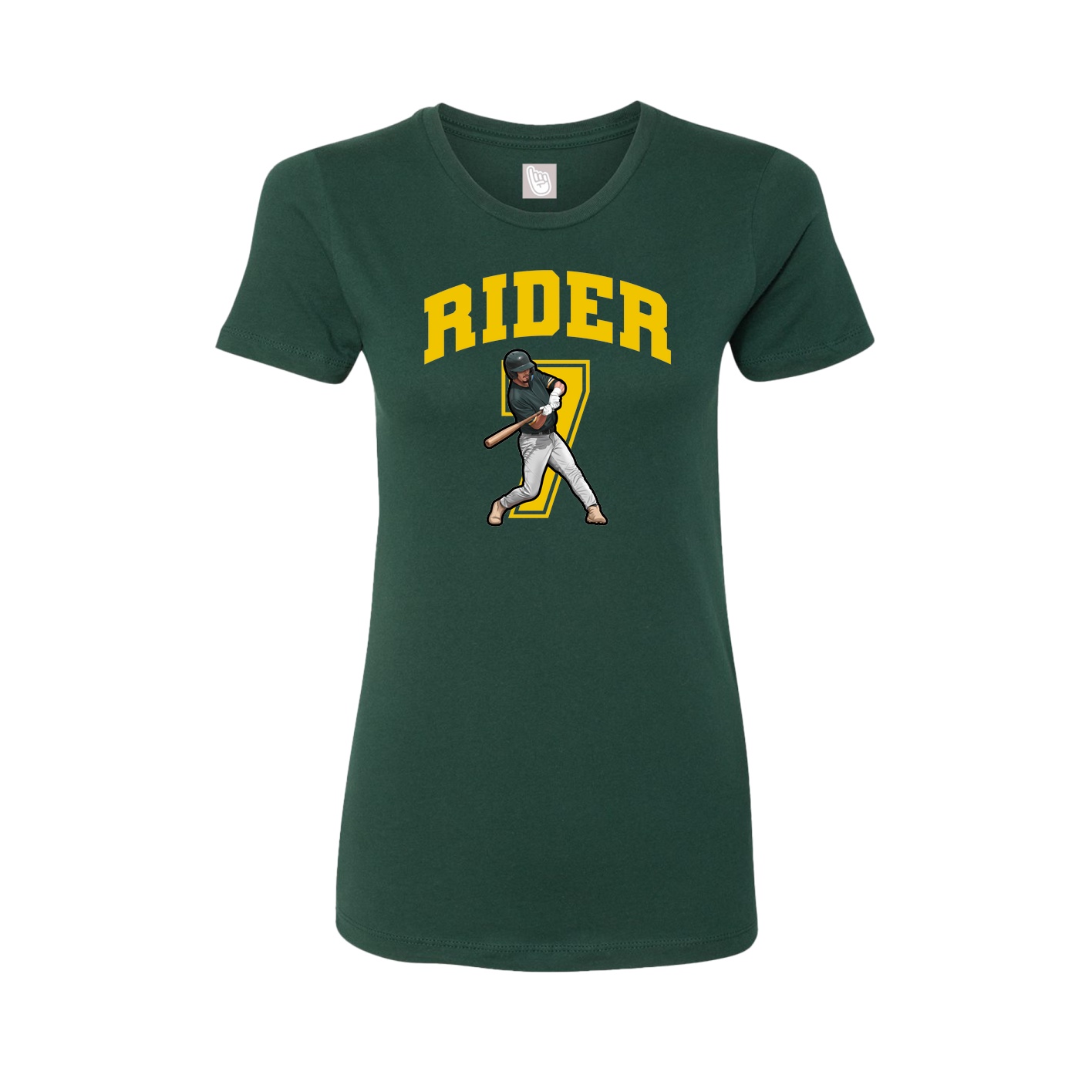Fitted Women's Tee — Number in Green