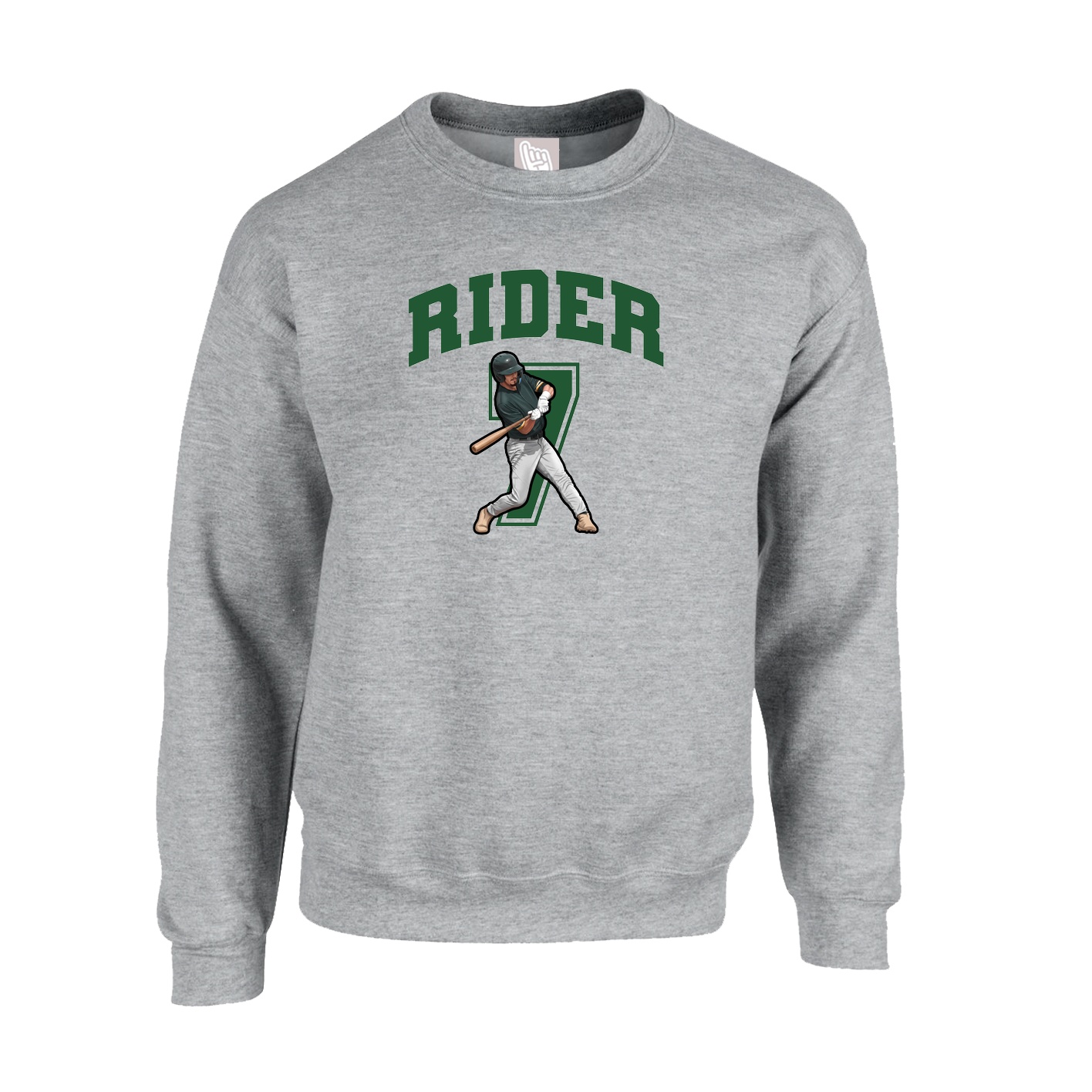 Fleece Crew — Number in Grey