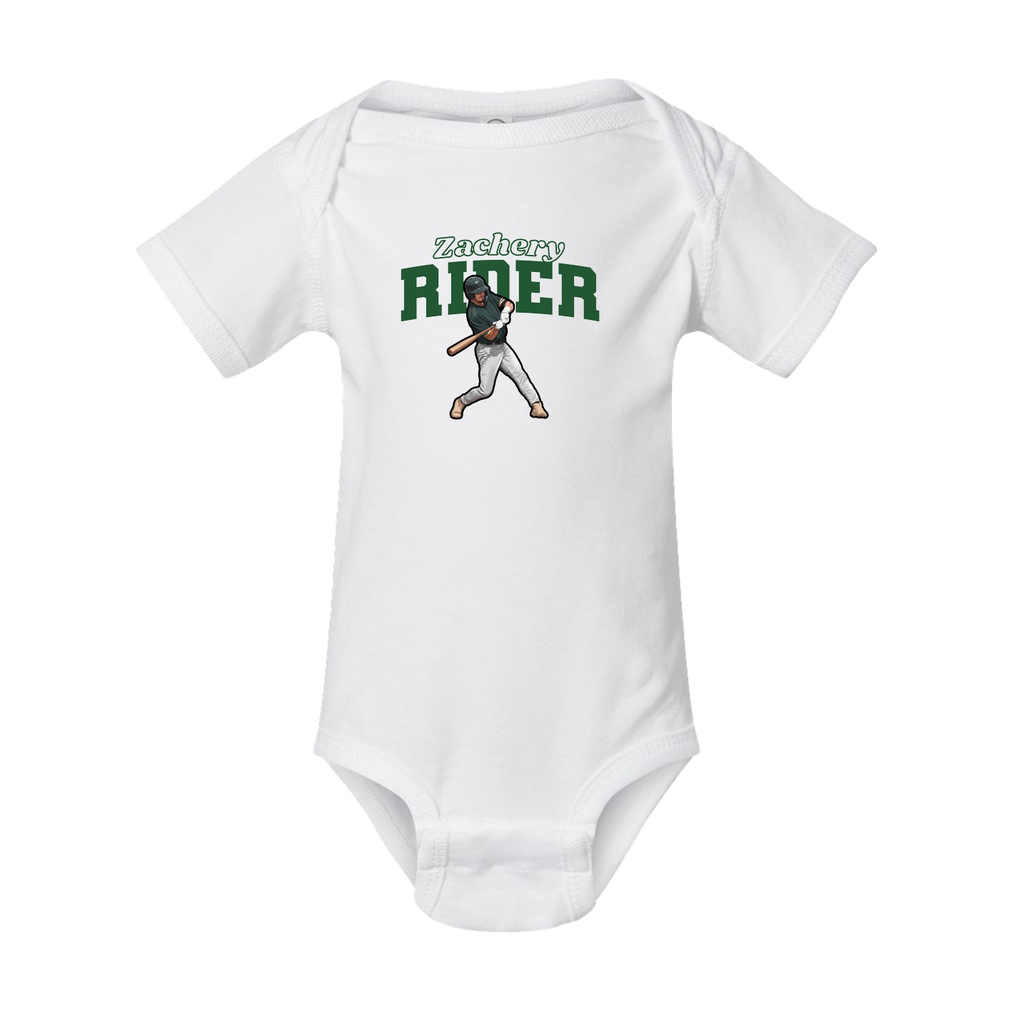 Baby Onesie — Name Arch in White