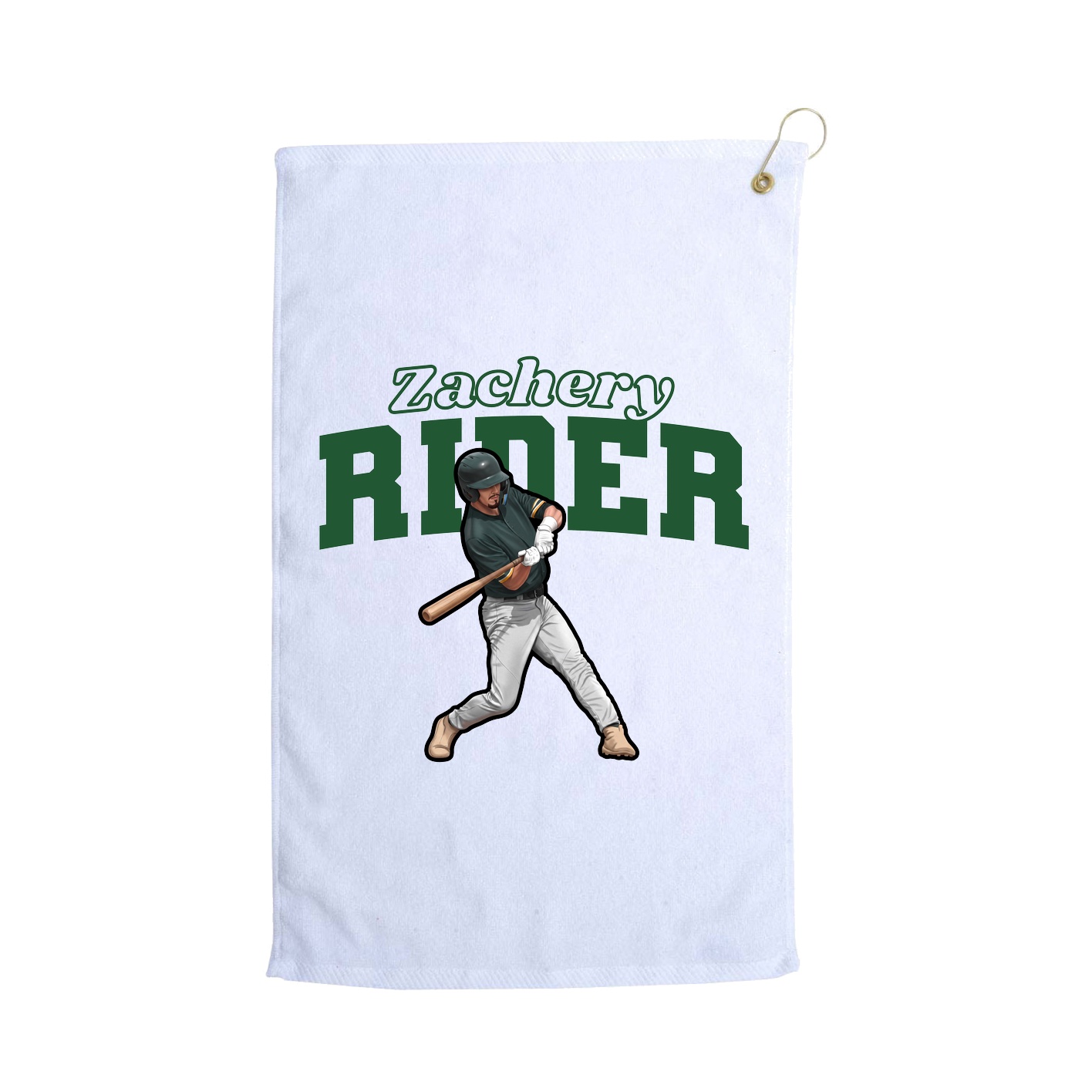 Golf Towel — Name Arch in White
