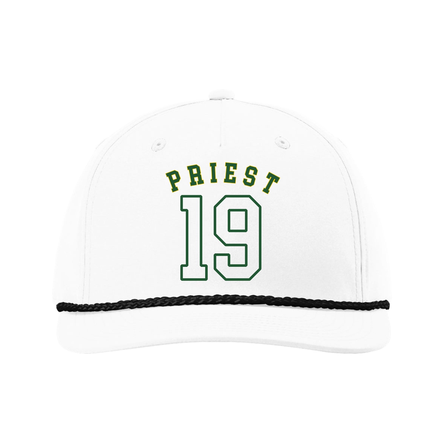 Five-Panel Classic Rope Cap — Shirsey Arch in White