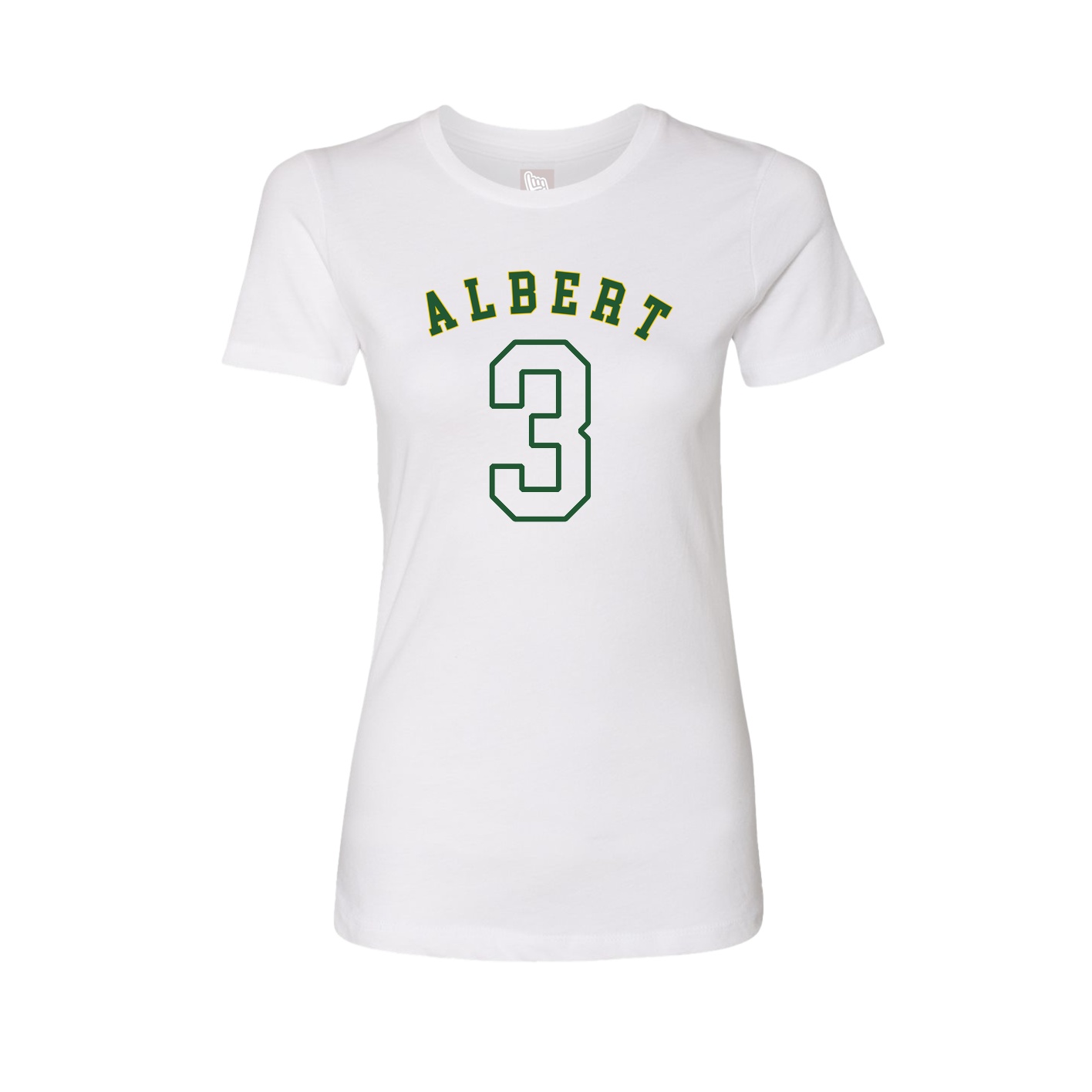 Fitted Women's Tee — Shirsey Arch in White