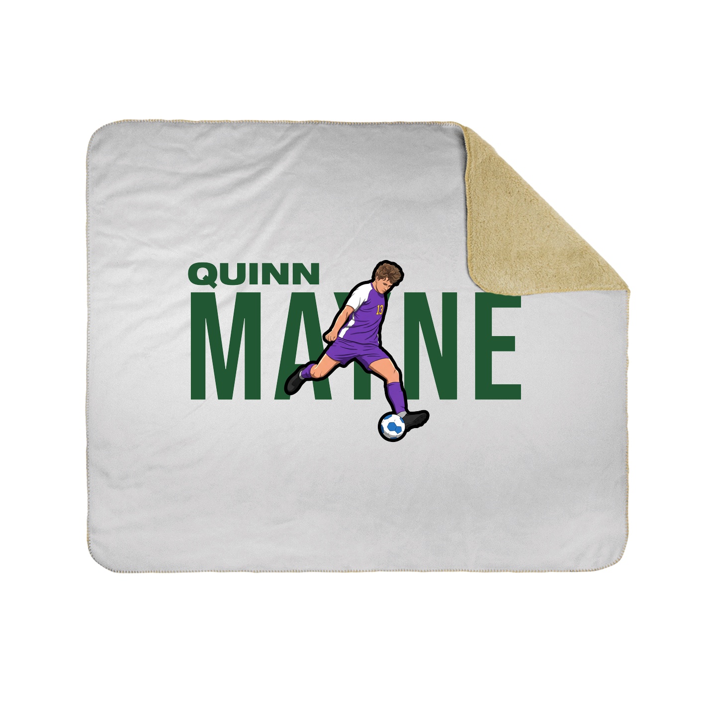 Throw Blanket — Player Name in White