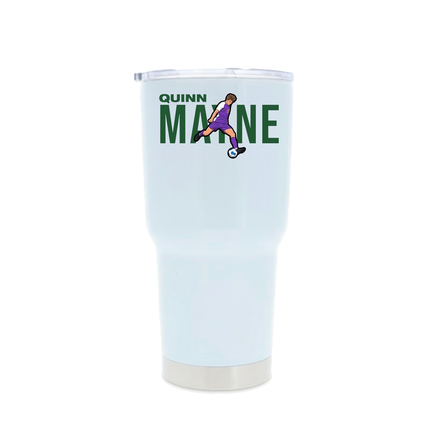 30oz Stainless Steel Tumbler — Player Name in White