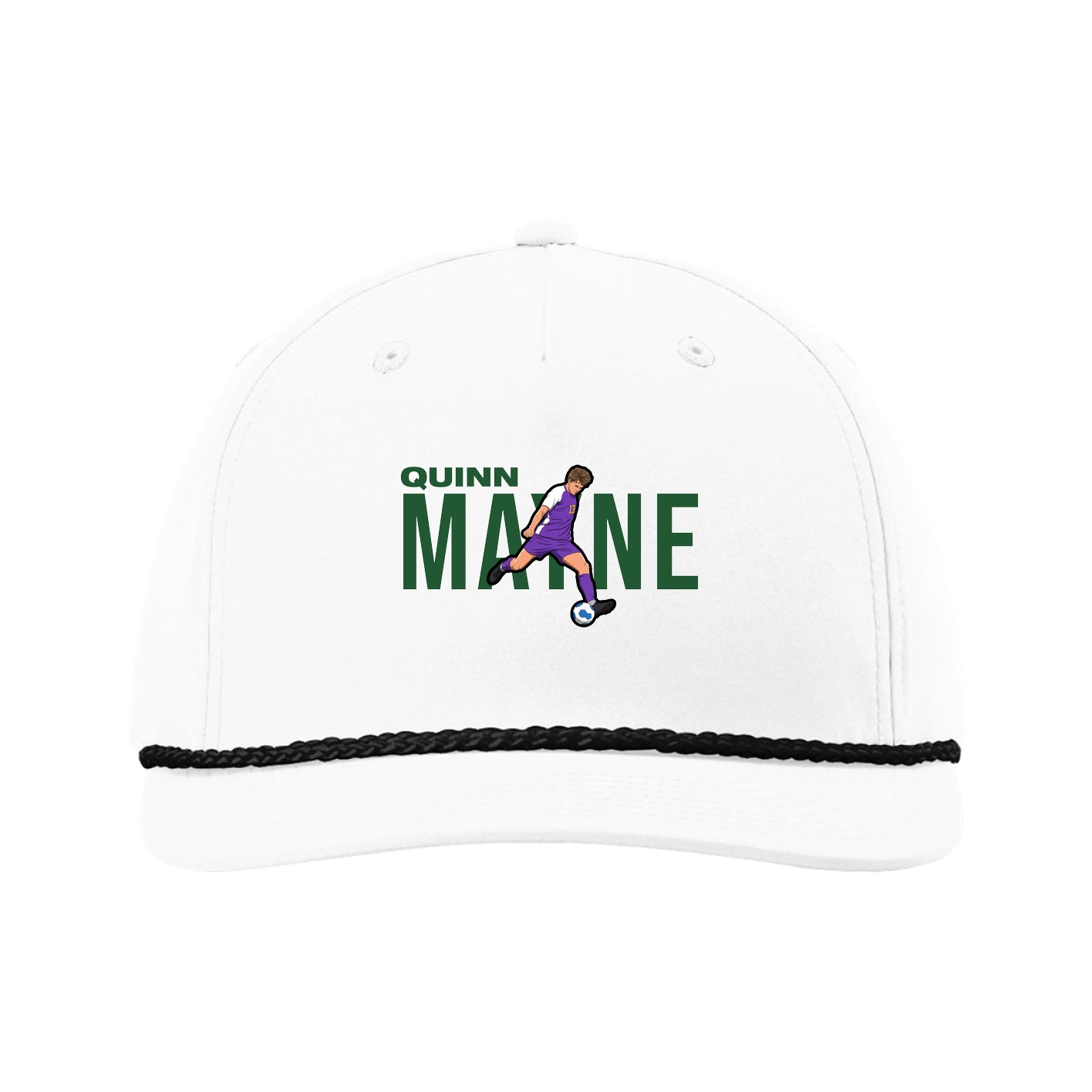 Five-Panel Classic Rope Cap — Player Name in White