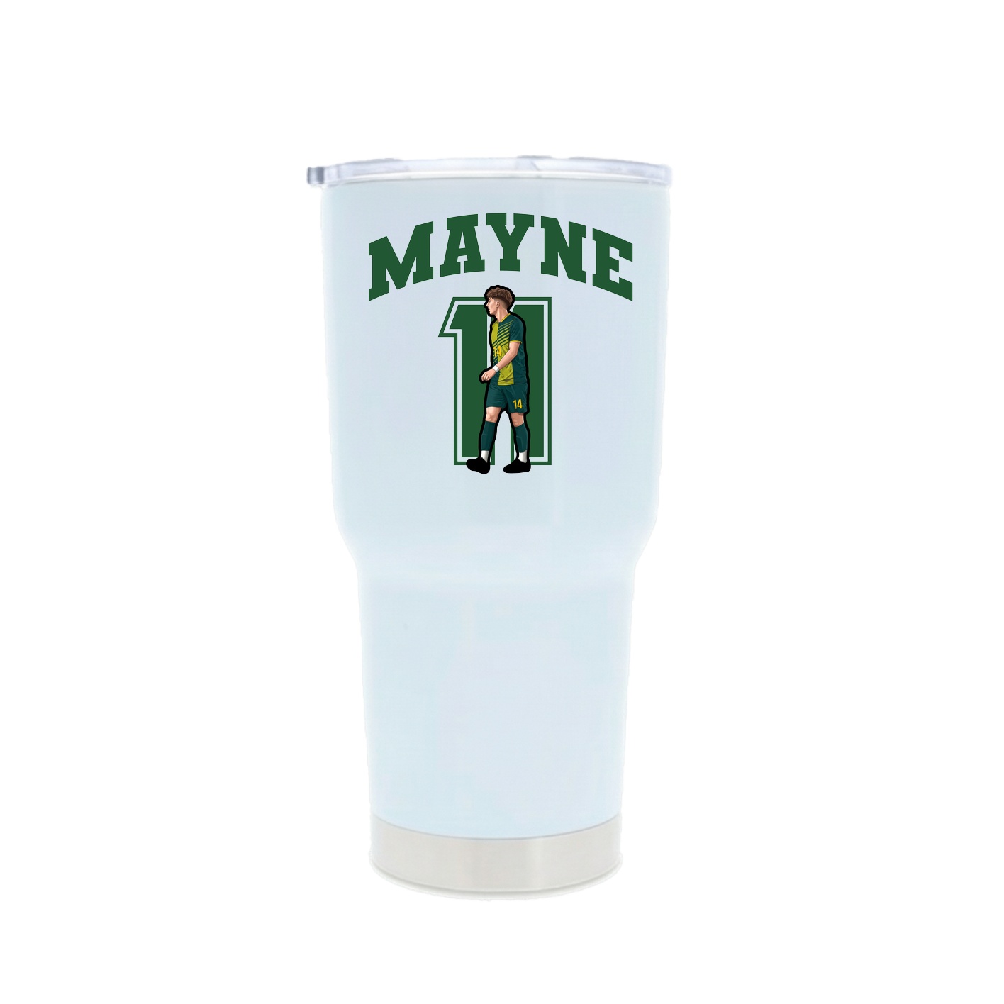 30oz Stainless Steel Tumbler — Number in White