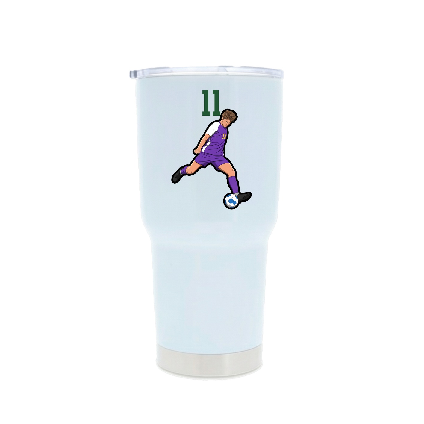 30oz Stainless Steel Tumbler — Number Top in White
