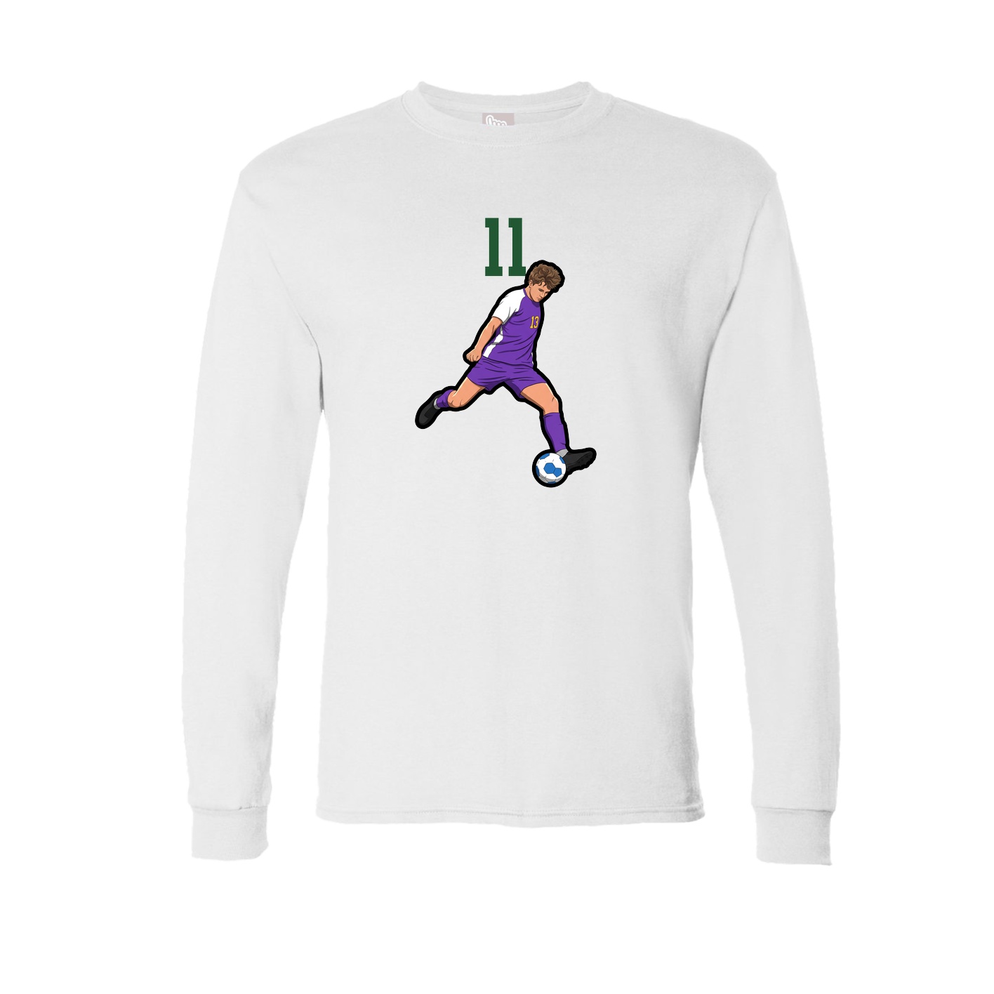 Long Sleeve Tee — Number Top in White