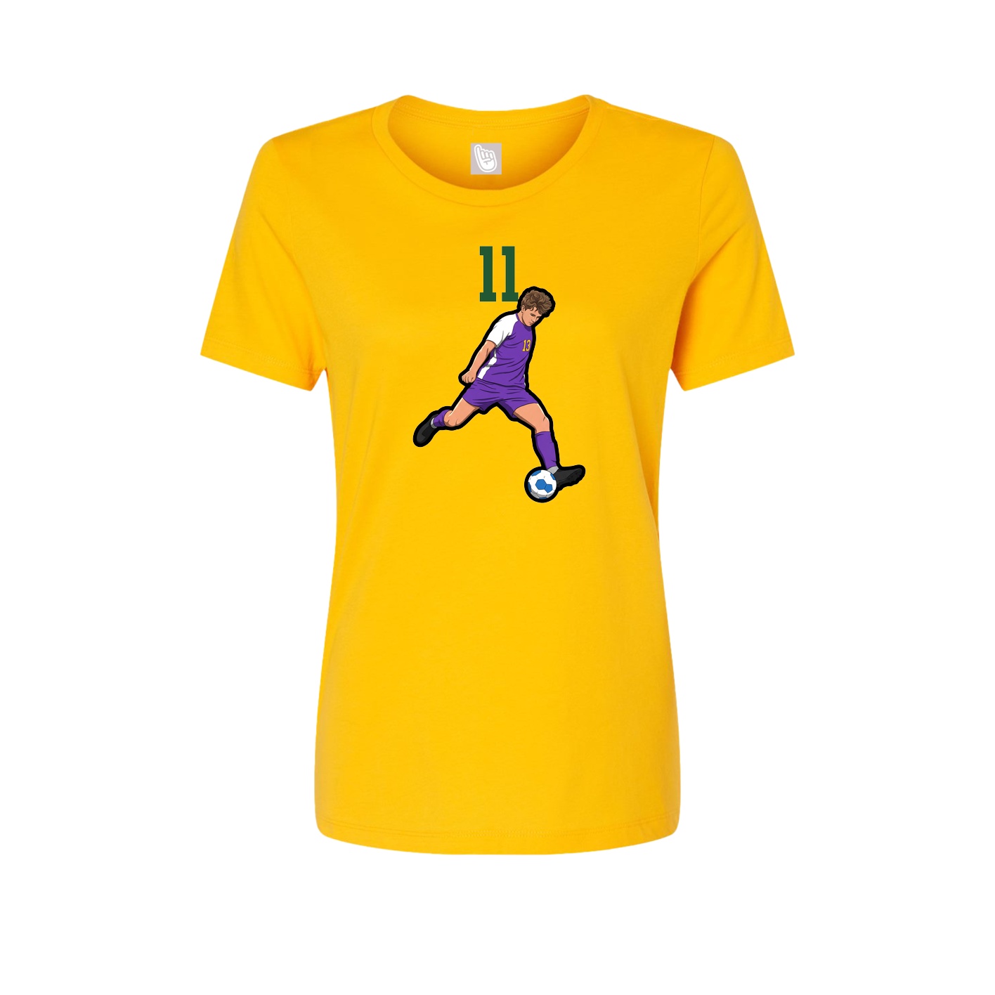 Fitted Women's Tee — Number Top in Gold