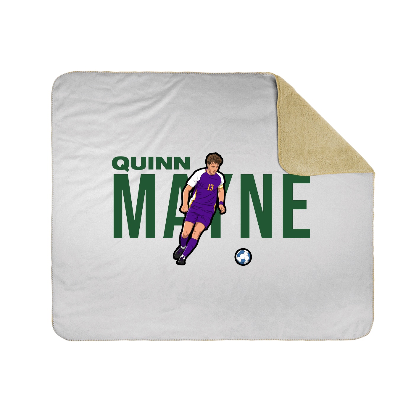 Throw Blanket — Player Name in White