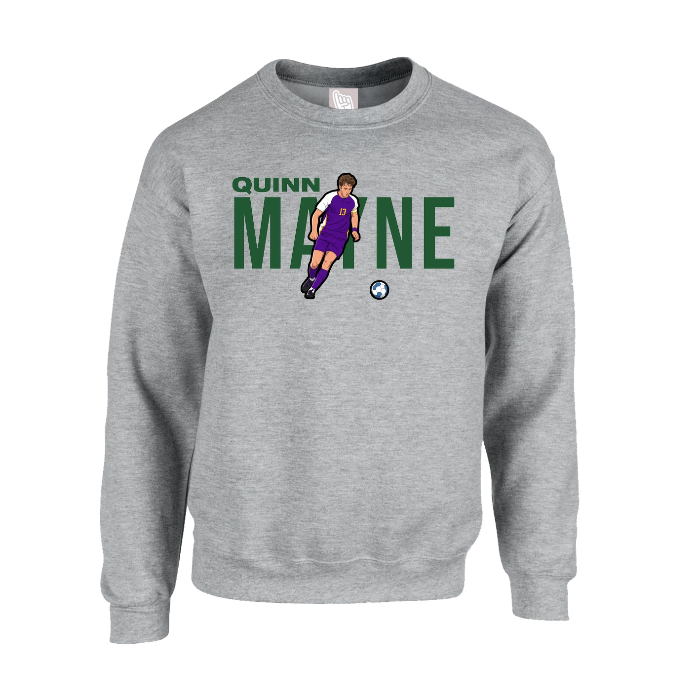 Fleece Crew — Player Name in Grey