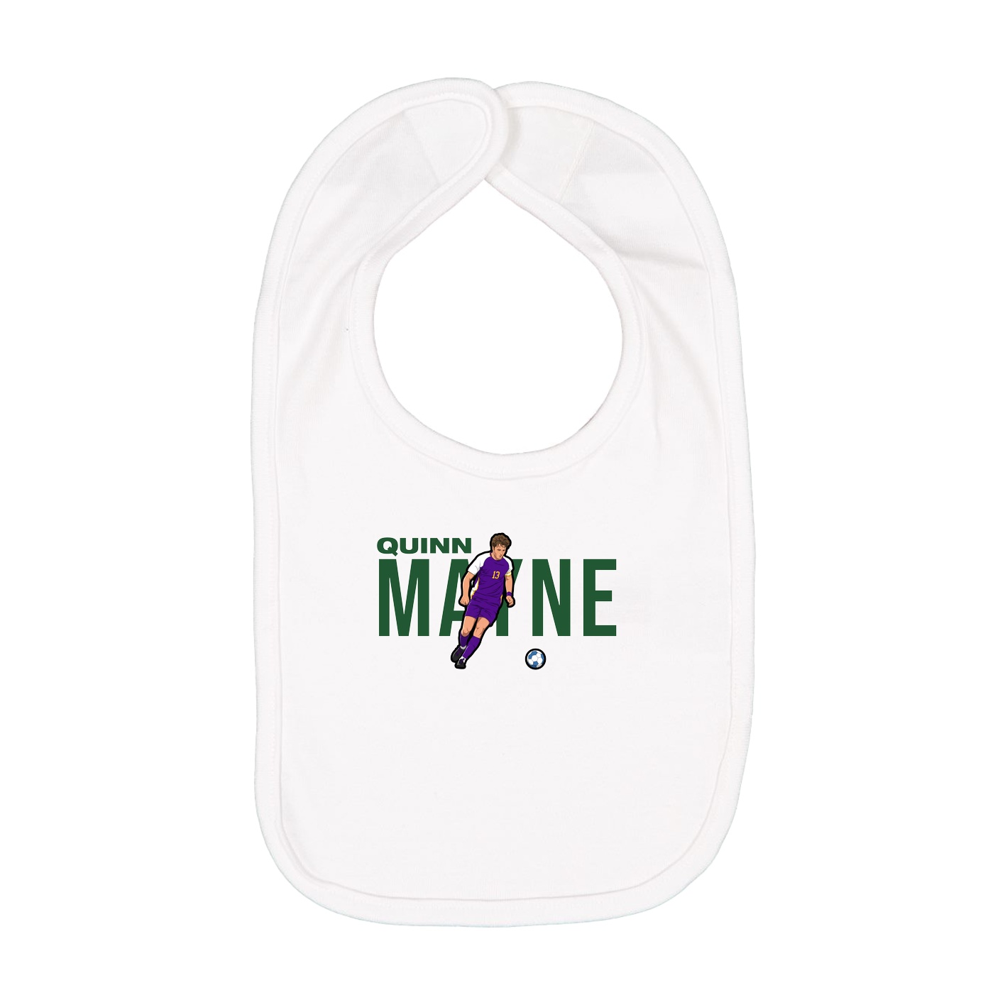 Infant Bib — Player Name in White