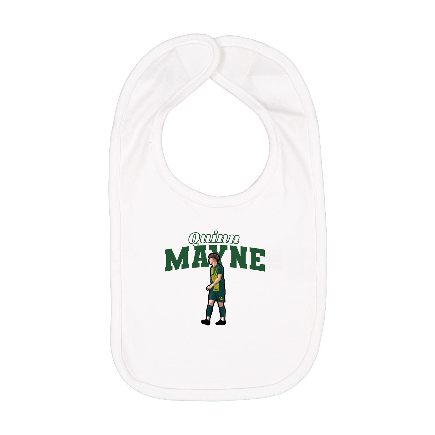 Infant Bib — Name Arch in White